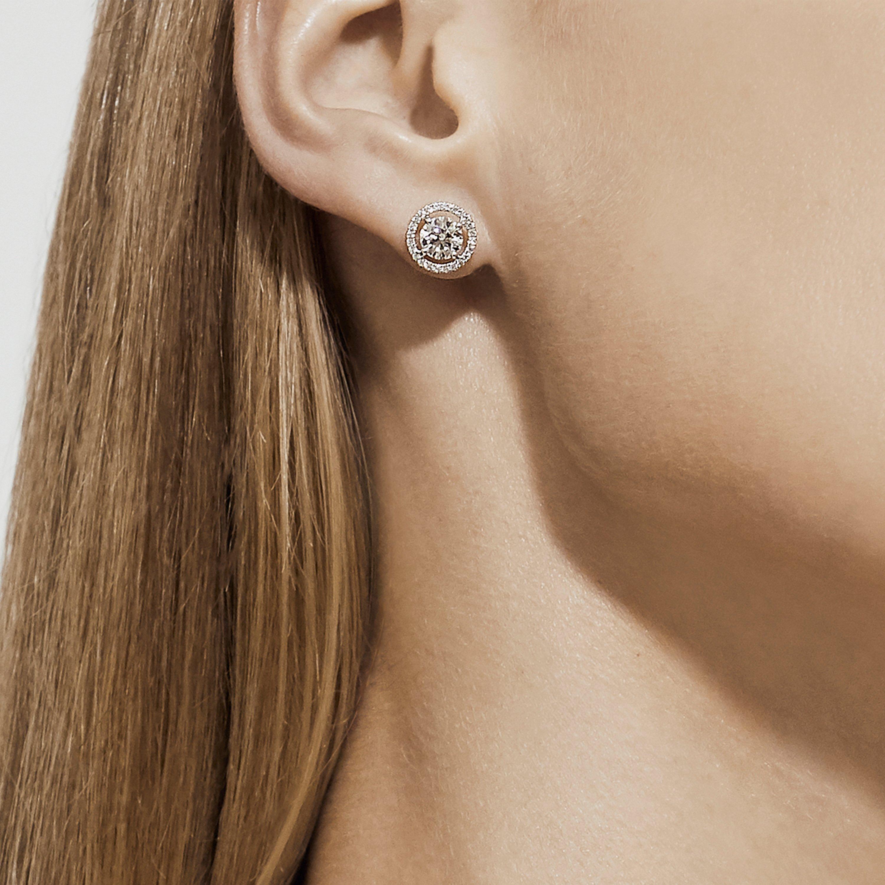 Boucles d'oreilles Aura diamants taille brillant, image 3