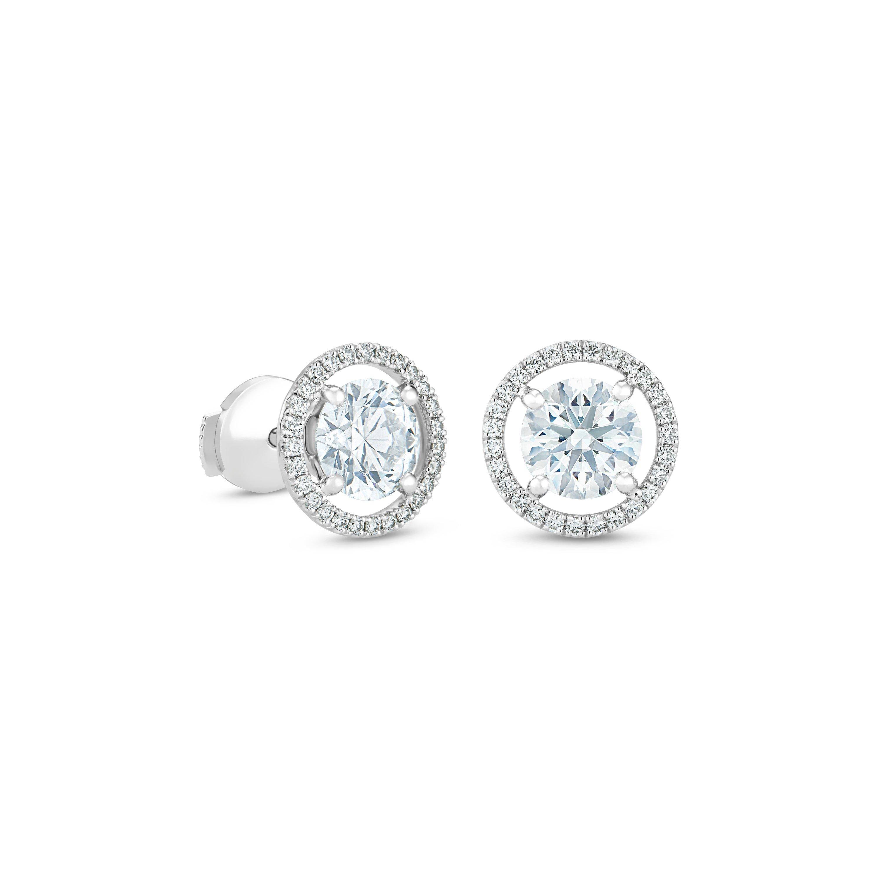 Aura round brilliant diamond studs