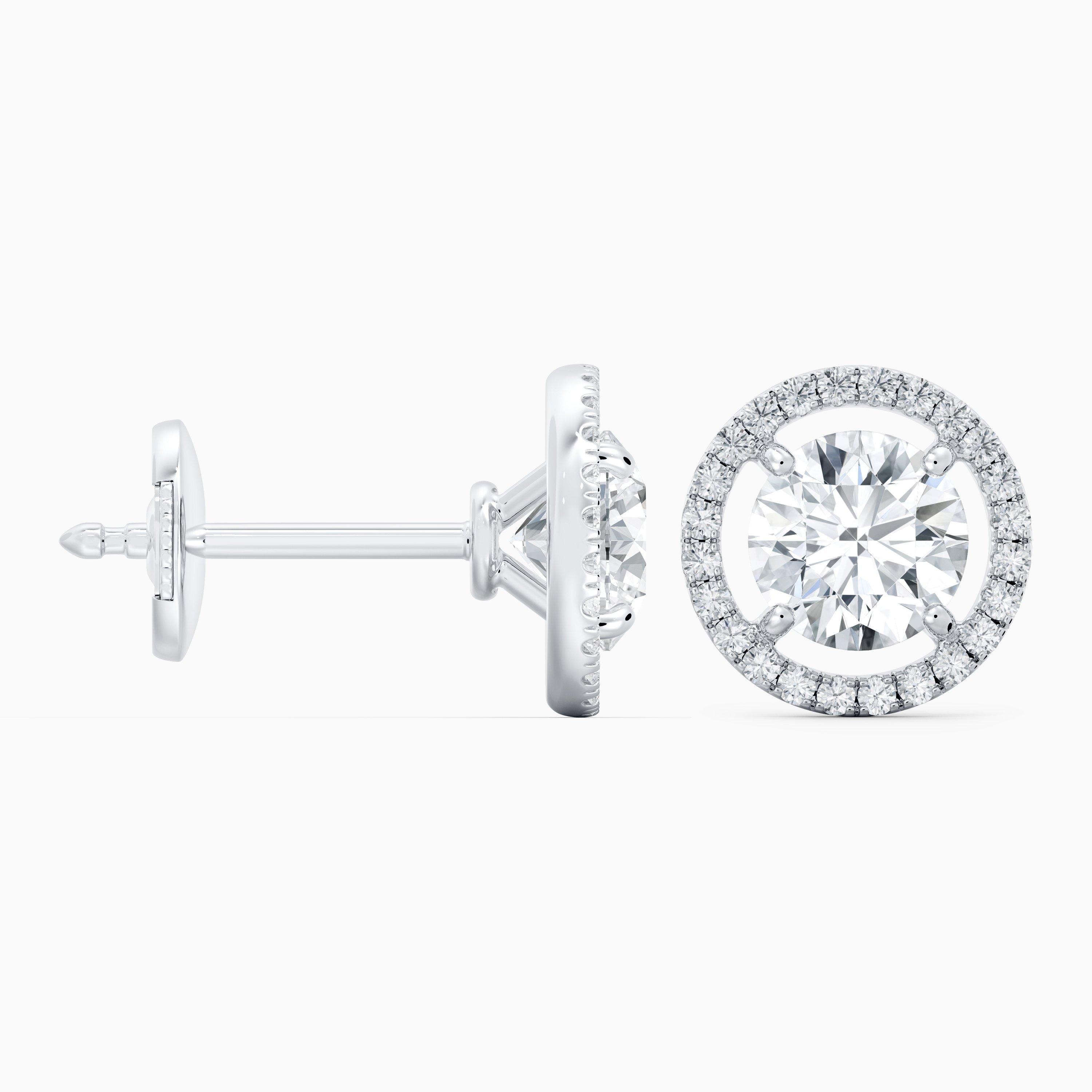 Aura round brilliant diamond studs, image 5