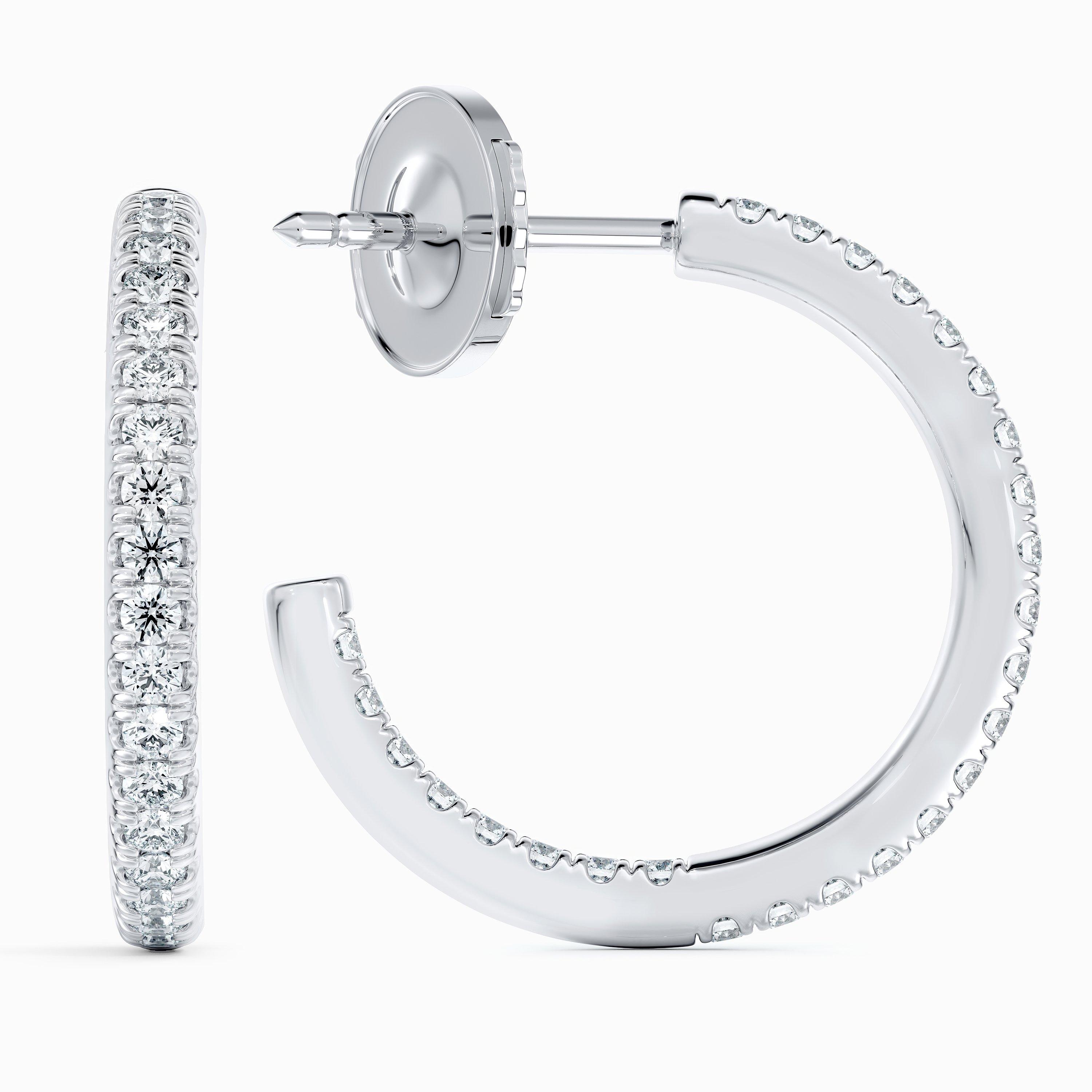 Cr&eacute;oles DB Classic en Or Blanc Small, image 5