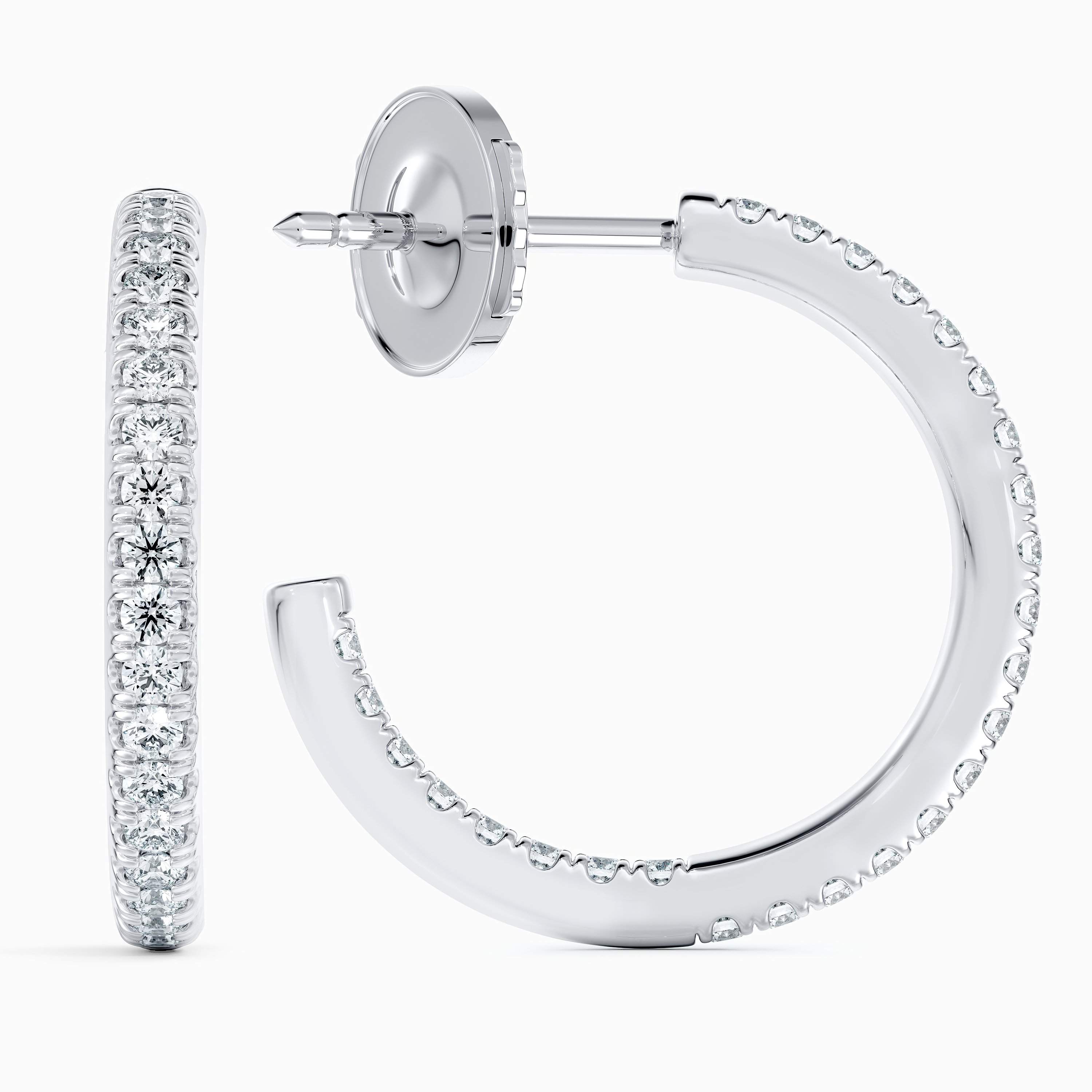 DB Classic hoop earrings in white gold DB Classic hoop earrings in white gold, image 5