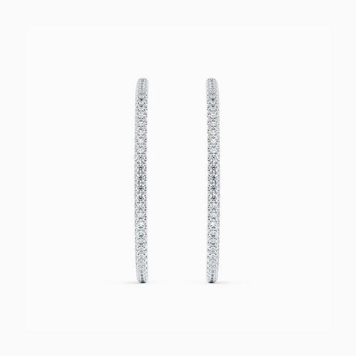 White gold diamond hoop earrings large sales