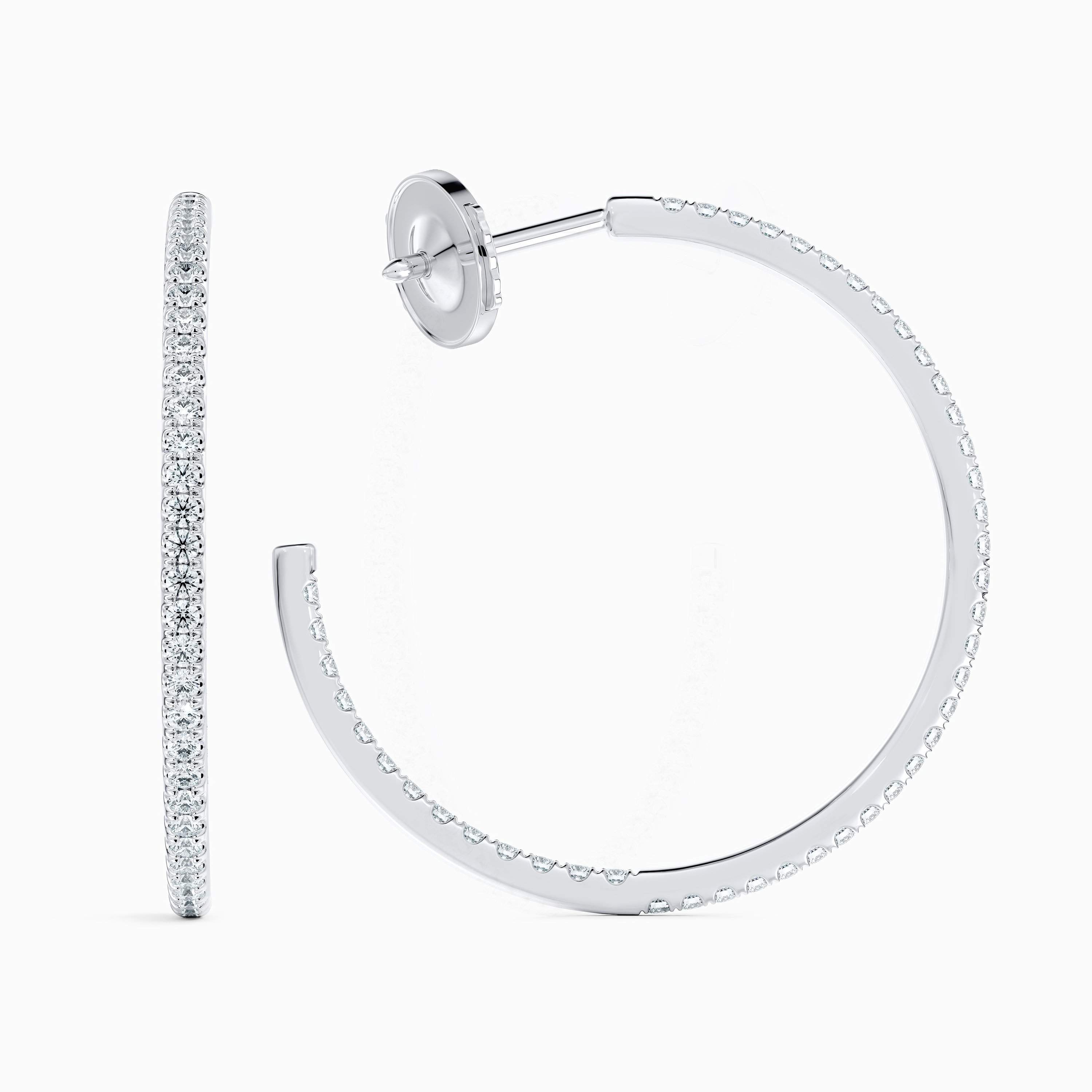 DB Classic hoop earrings in white gold DB Classic hoop earrings in white gold, image 4