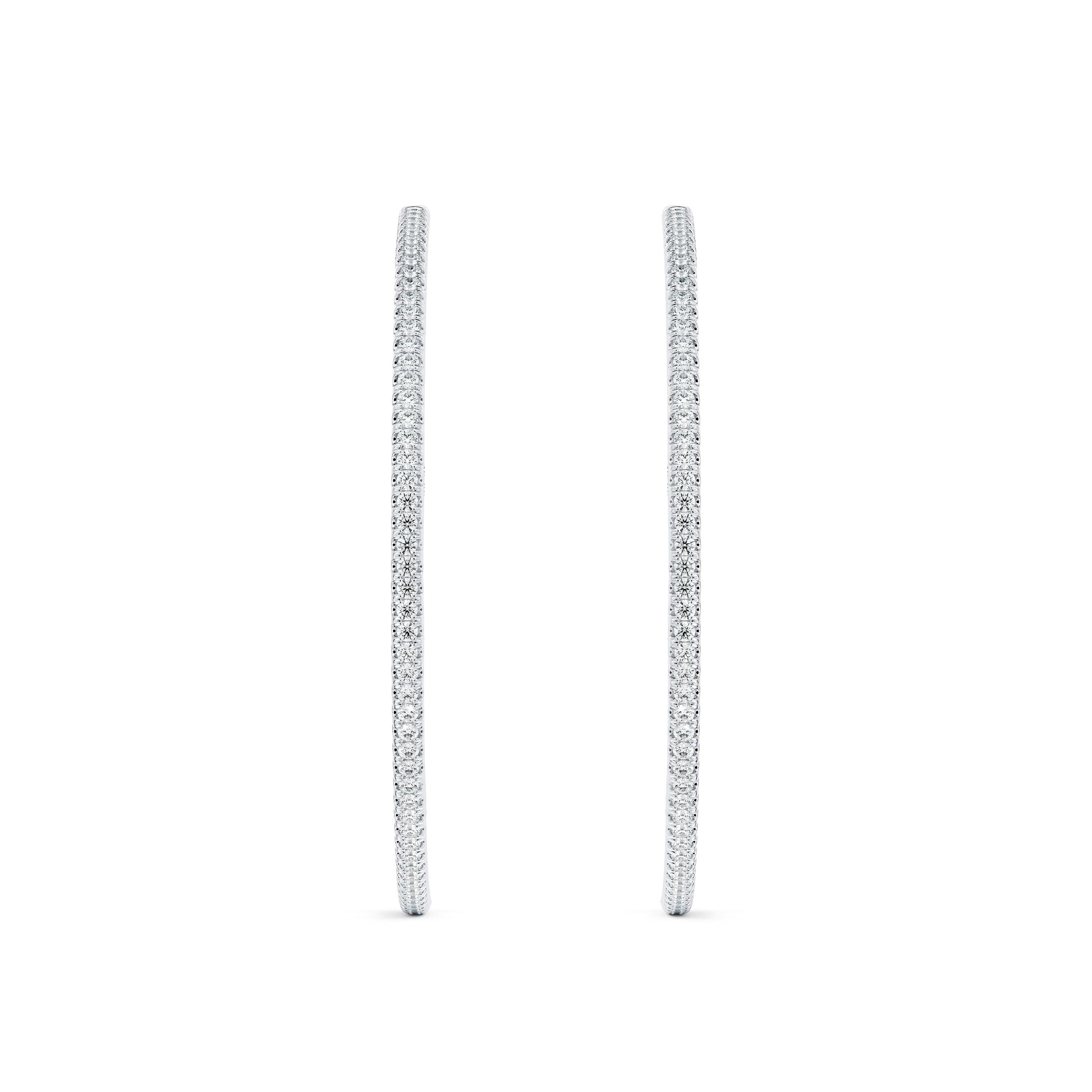 DB Classic Hoop Earrings in White Gold