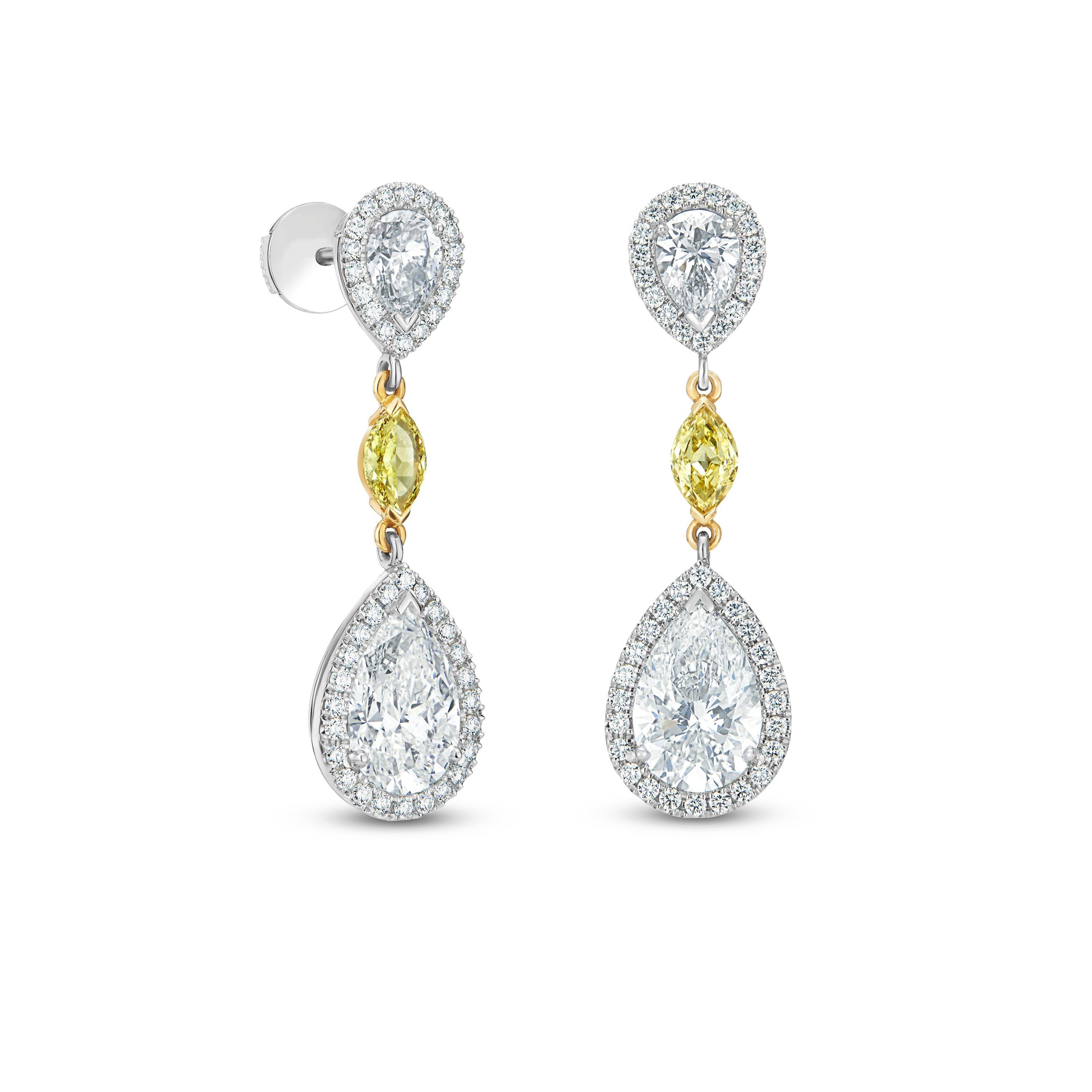 Aura pear-shaped diamond earrings