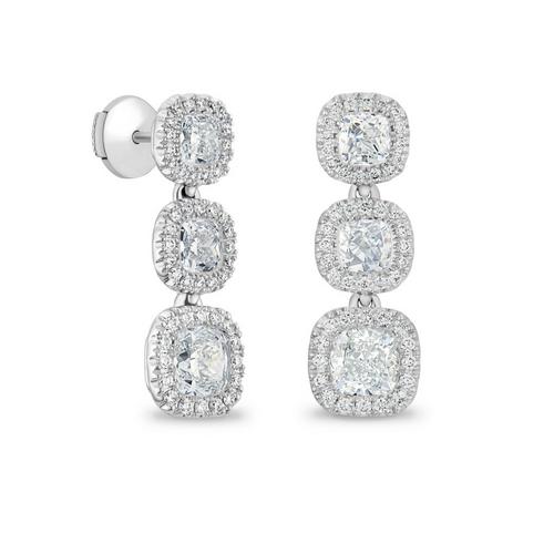 Cushion cut 2024 drop earrings