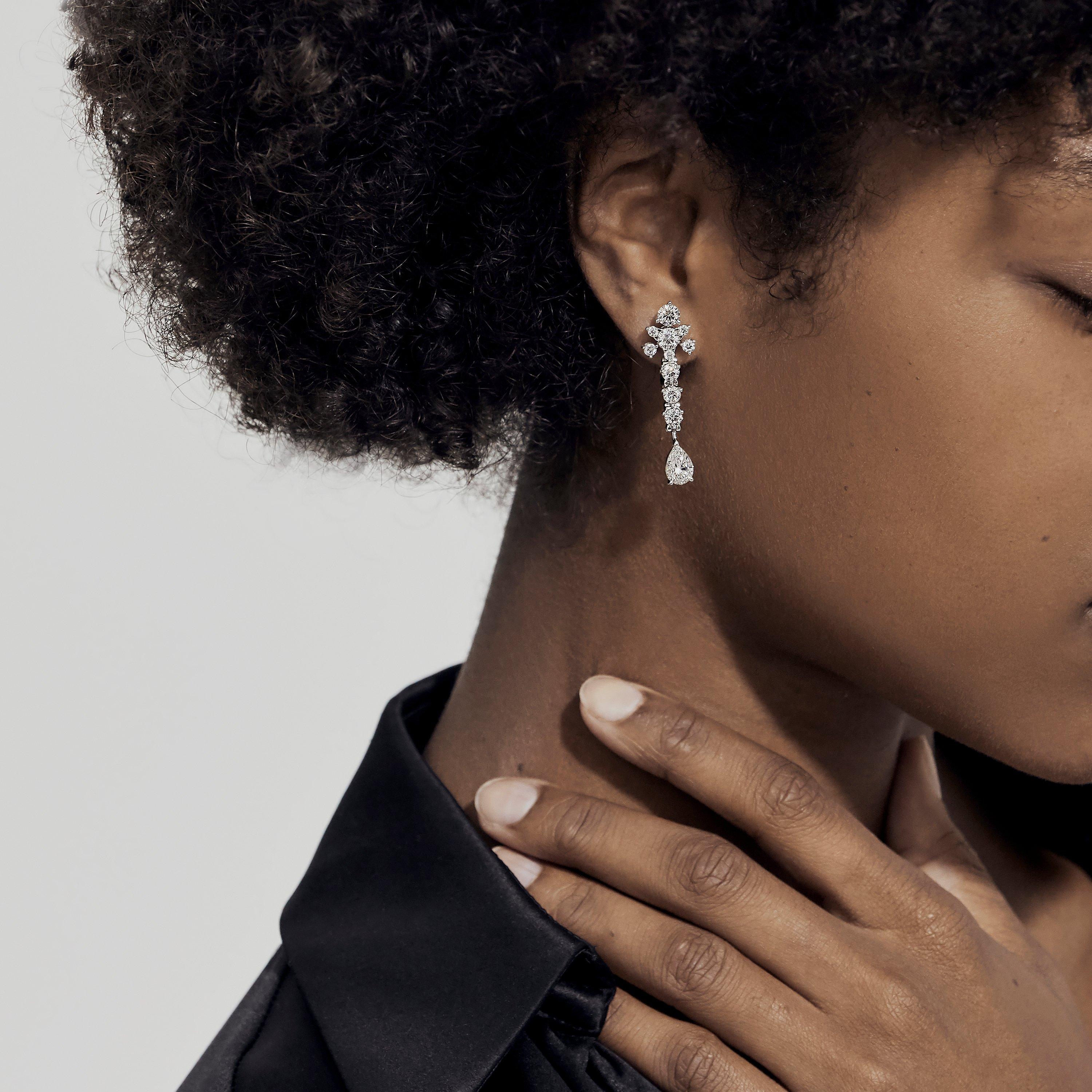 Lea earrings in platinum, image 2