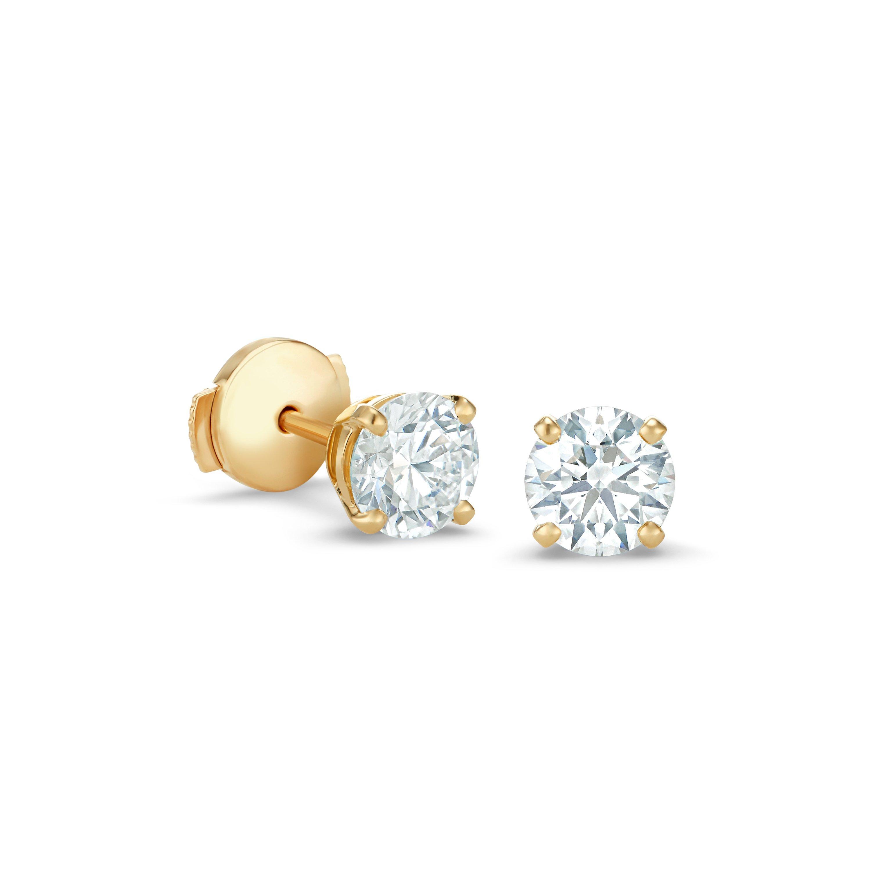 White Gold Round Diamond Stud Earring