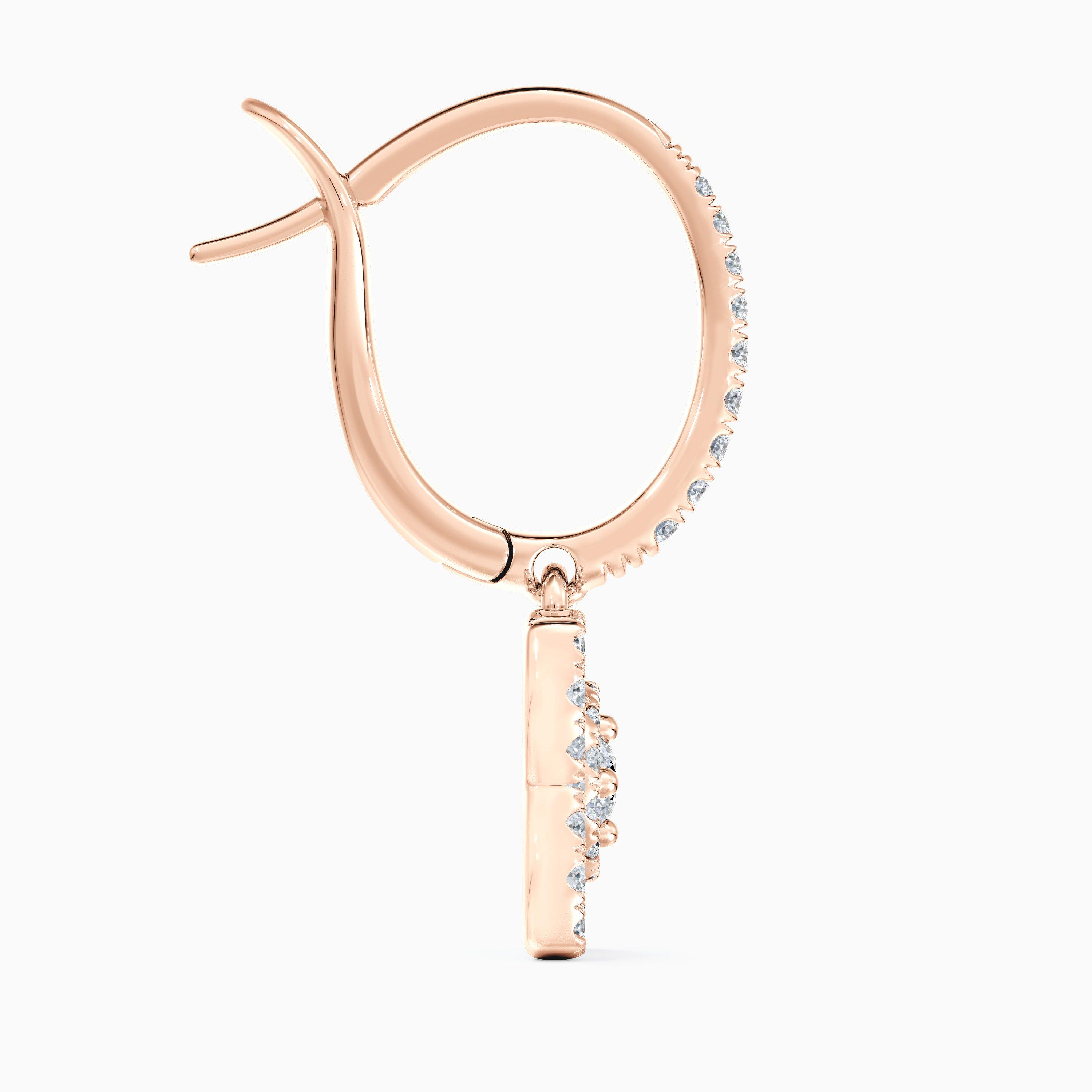 Enchanted Lotus玫瑰金垂墜式耳環, image 4