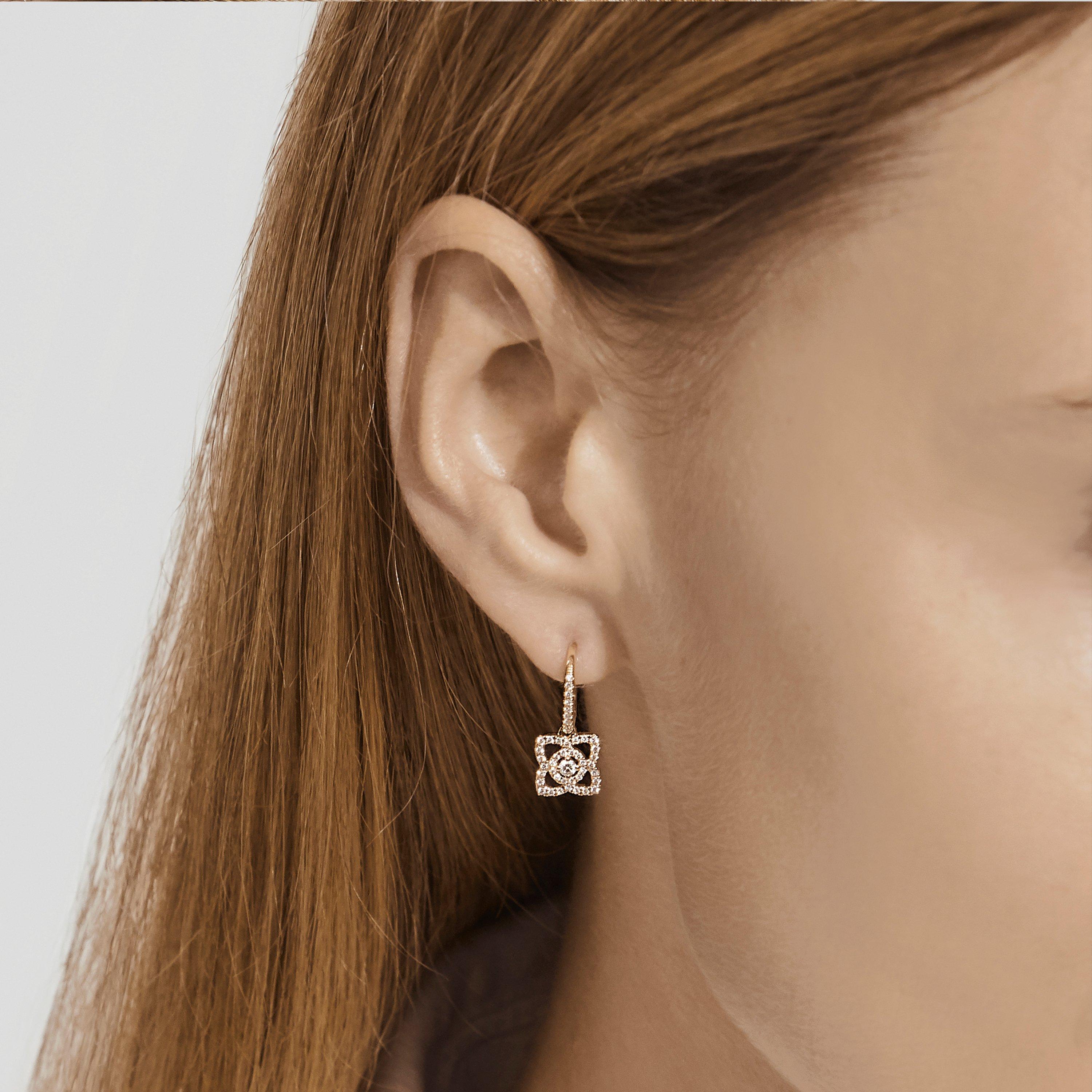 Enchanted Lotus玫瑰金垂墜式耳環, image 3