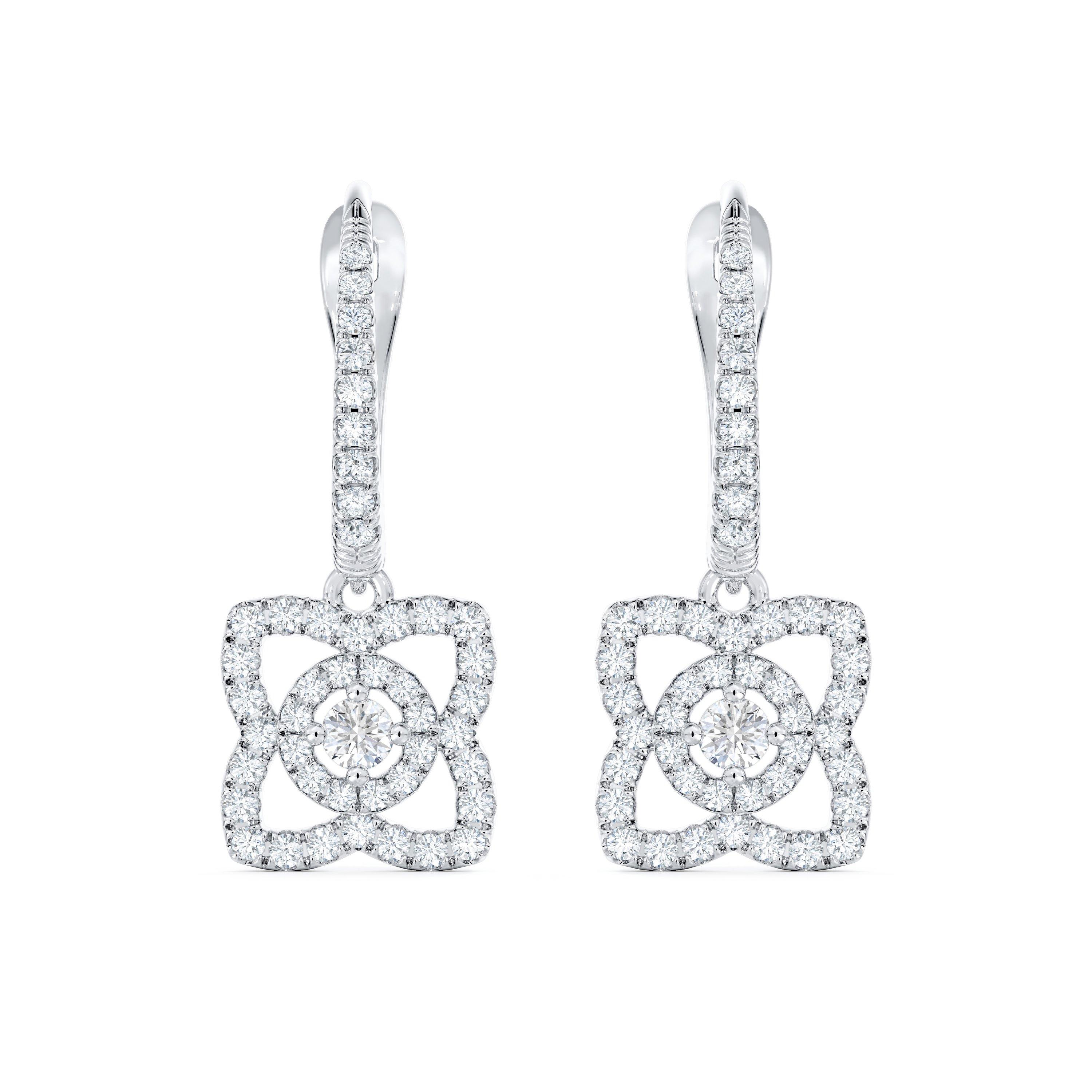 Dormeuses Enchanted Lotus en Or Blanc