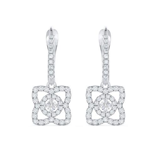 Threads Diamond Drop Earrings, White Gold