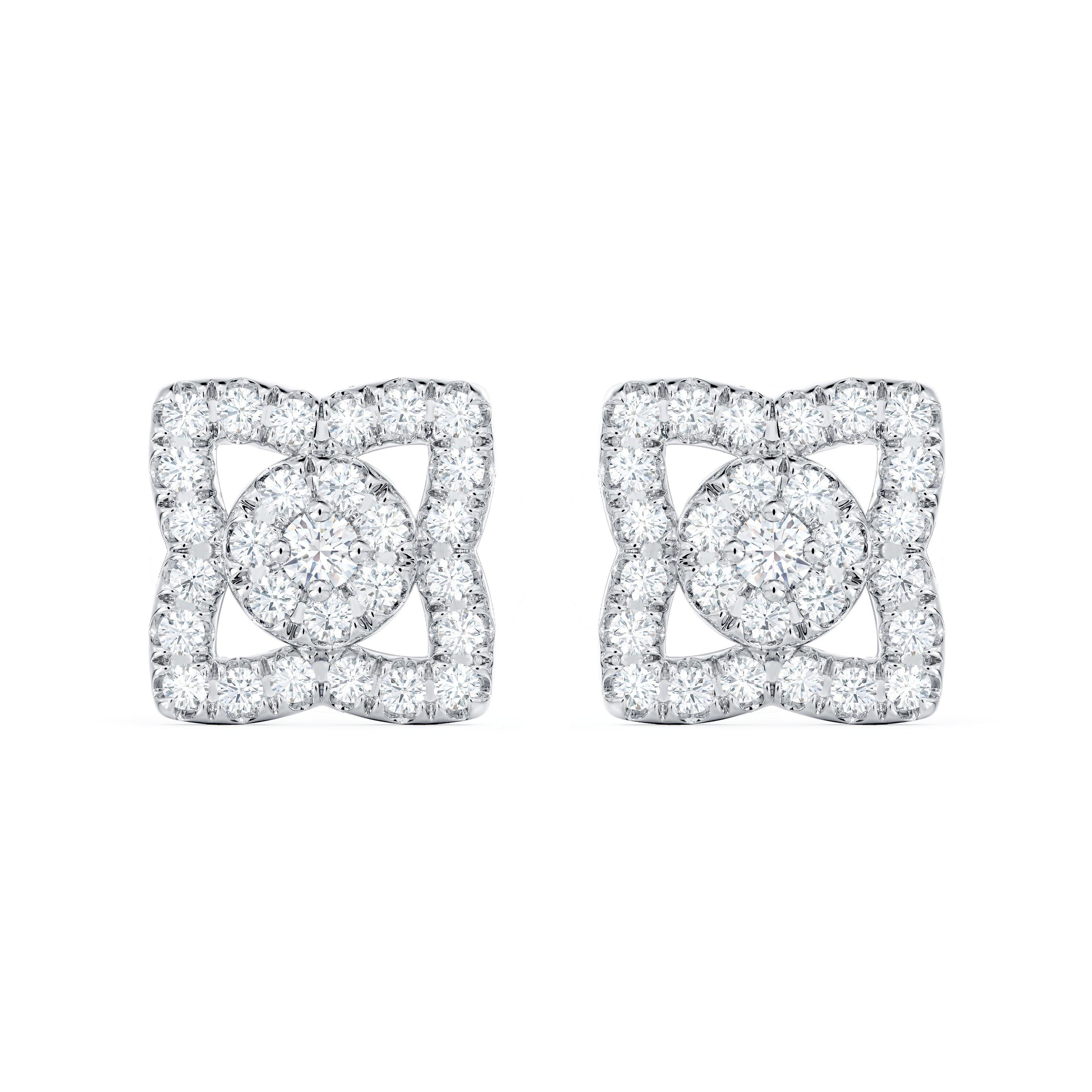 Enchanted Lotus Studs in White Gold, image 1