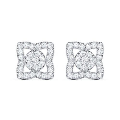 Enchanted Lotus studs in white gold