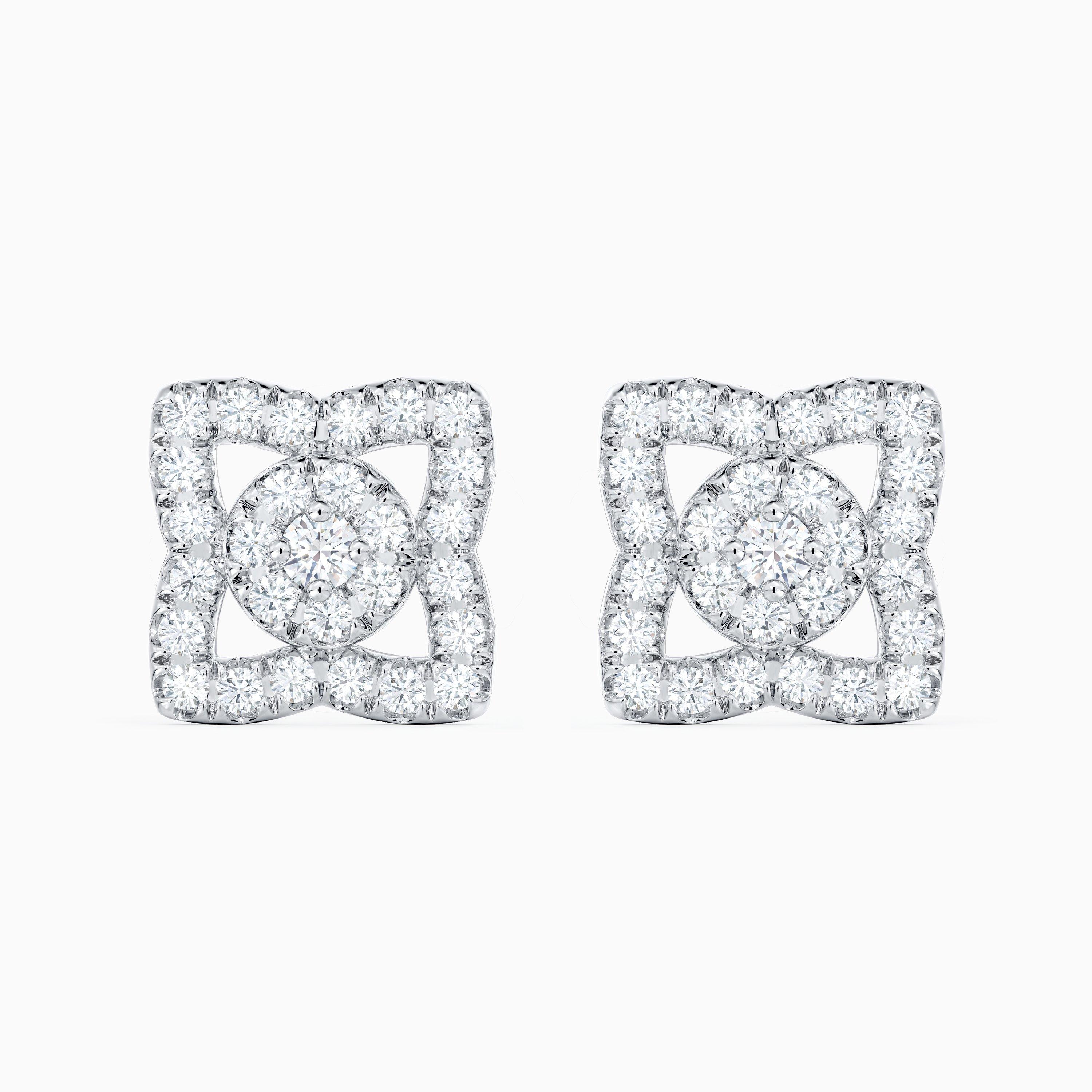 Enchanted Lotus Studs in White Gold, image 1