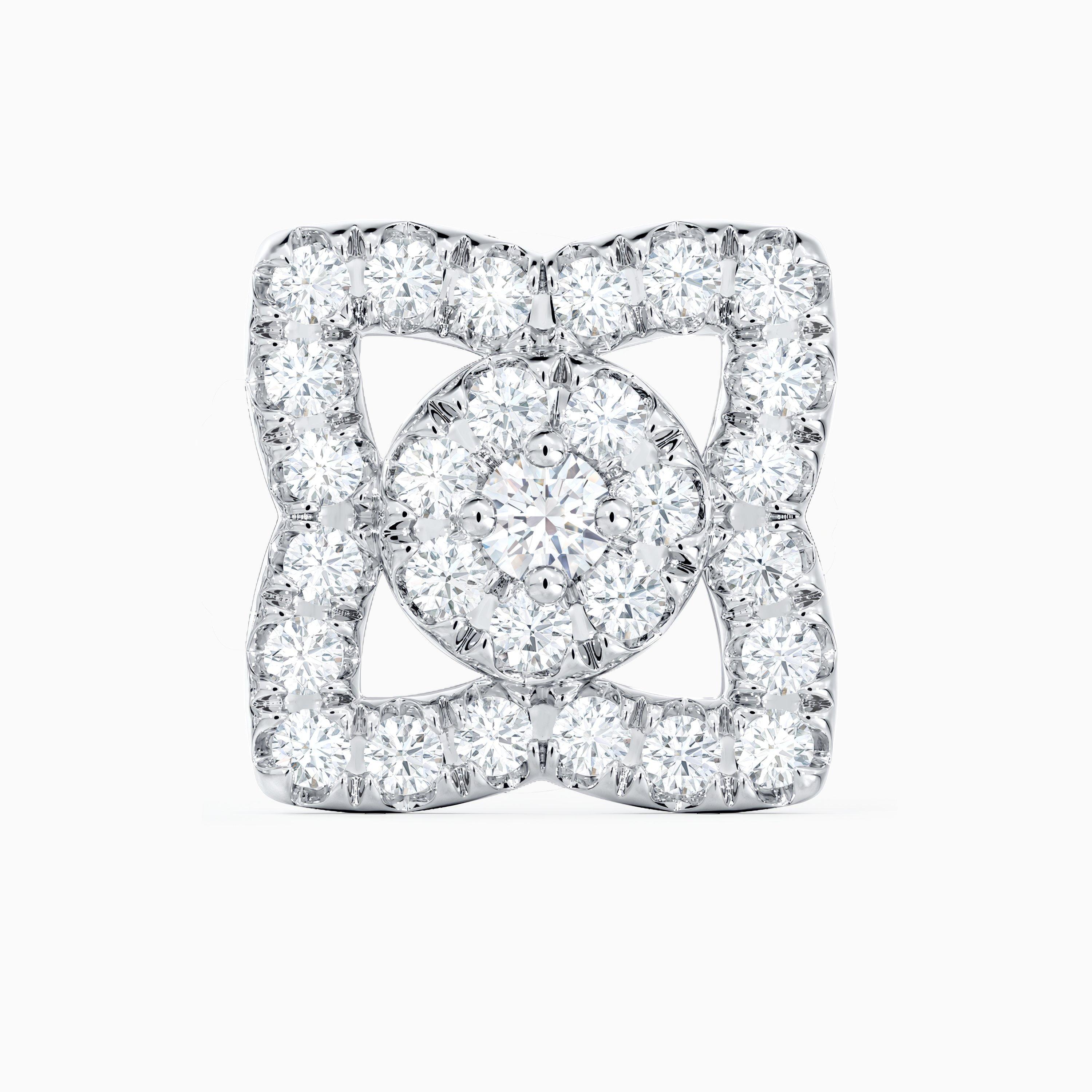 Enchanted Lotus studs in white gold, image 2