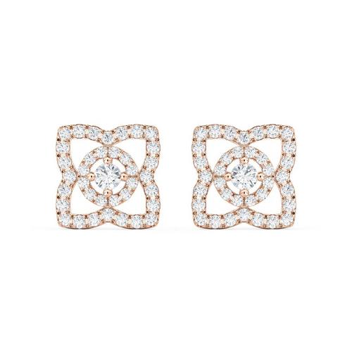 Small rose gold diamond clearance stud earrings