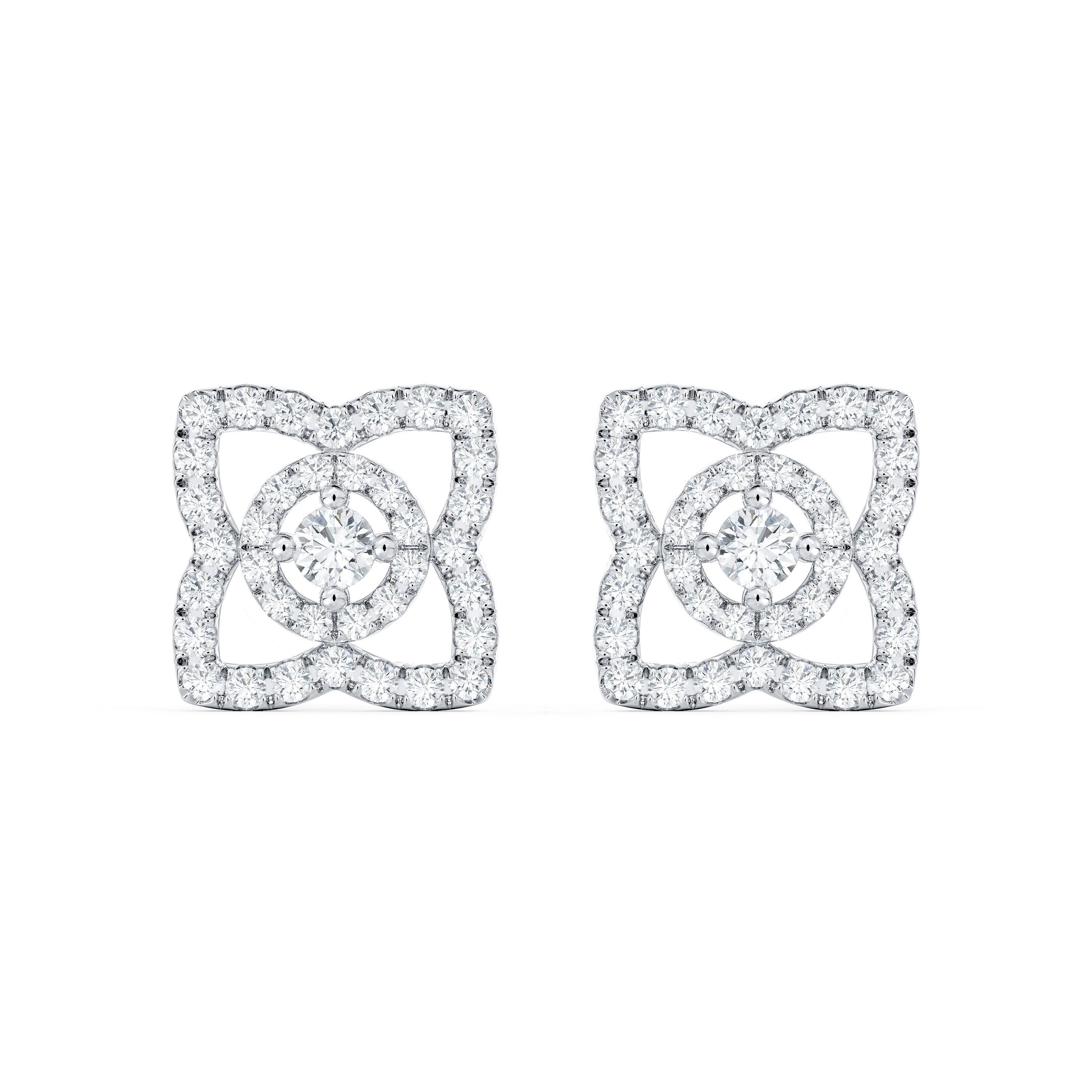 Enchanted Lotus Earrings in White Gold