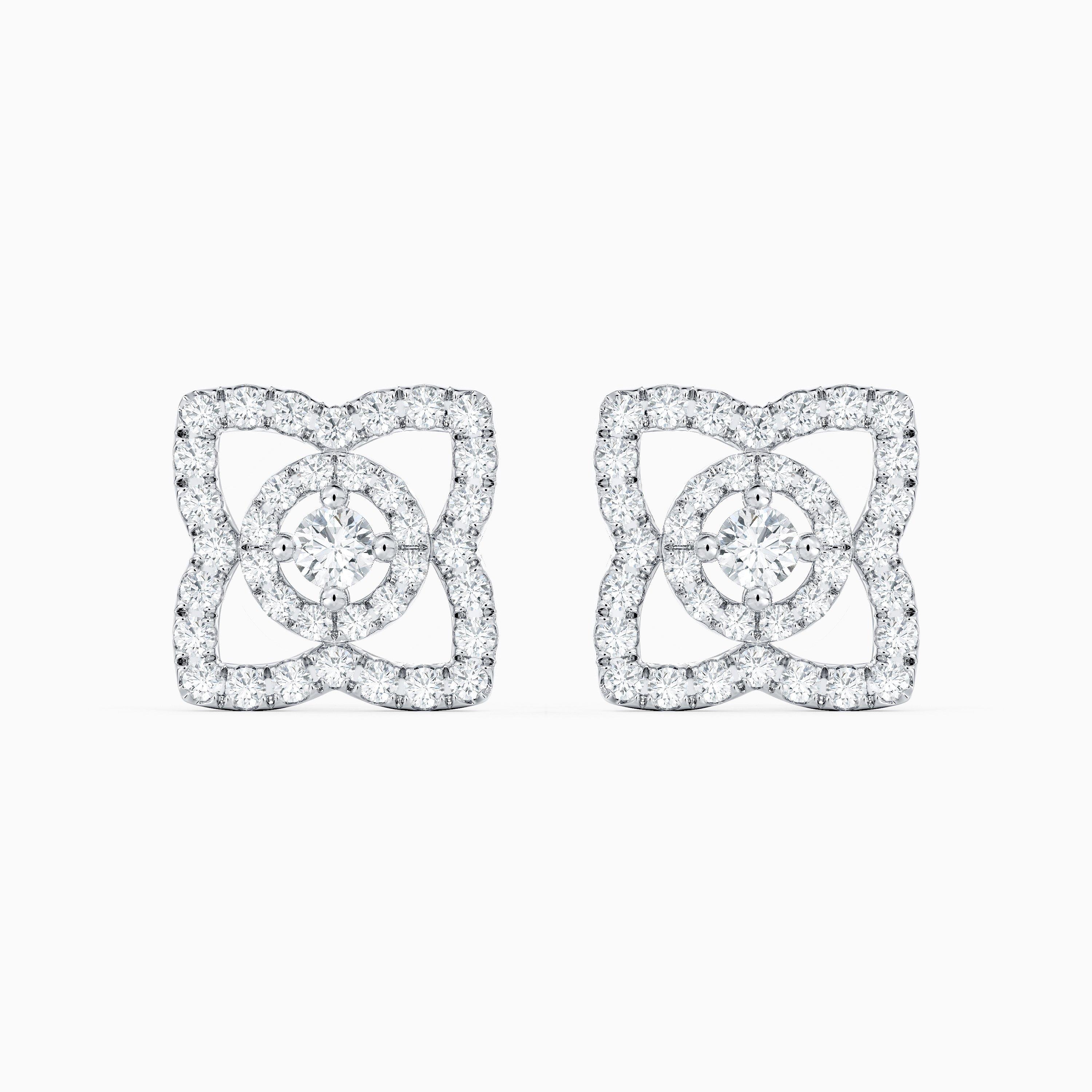 Enchanted Lotus Earrings in White Gold, image 1