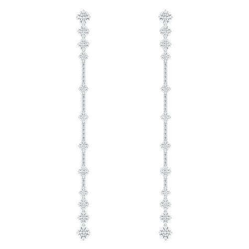 de Beers Jewellers 18kt White Gold Diamond Arpeggia Three Line Earrings - Silver