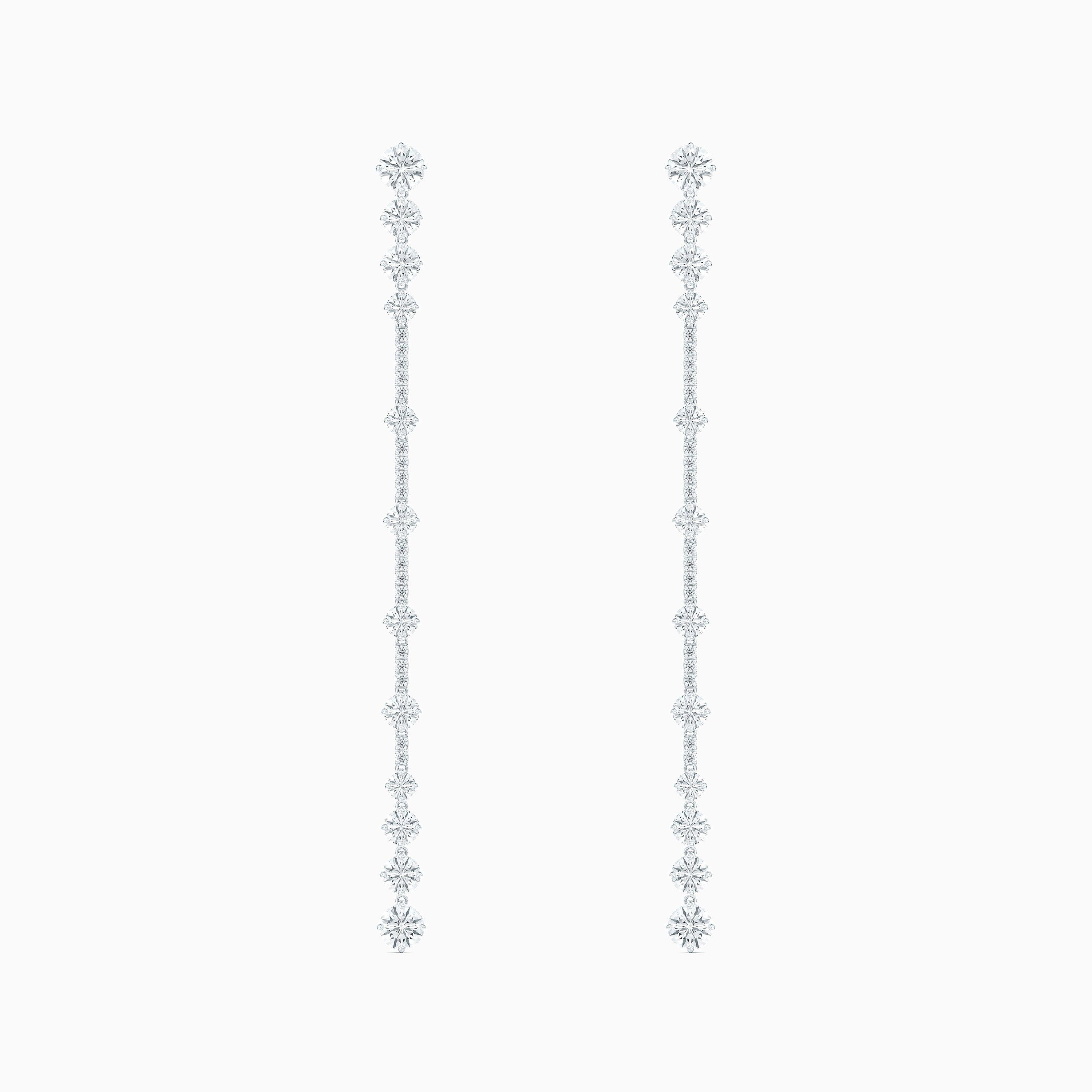 Arpeggia One Line Earrings in White Gold, image 1