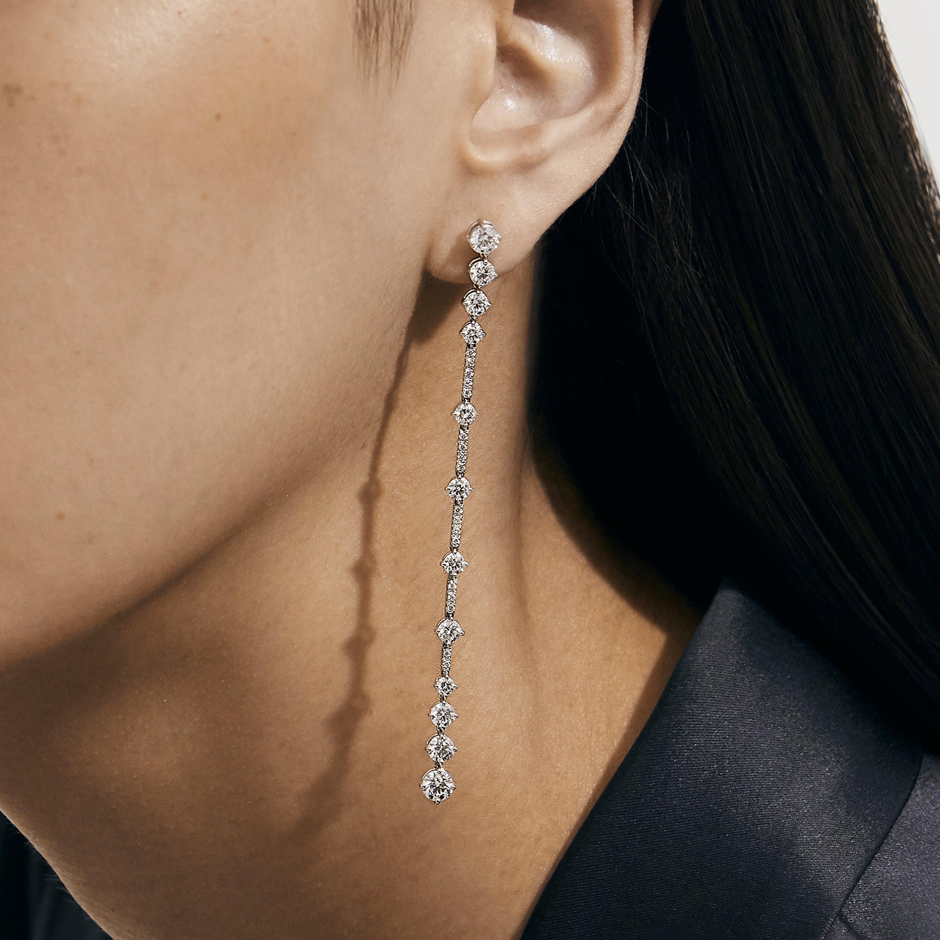 Boucles D'oreilles Arpeggia Un Rang en Or Blanc, image 3