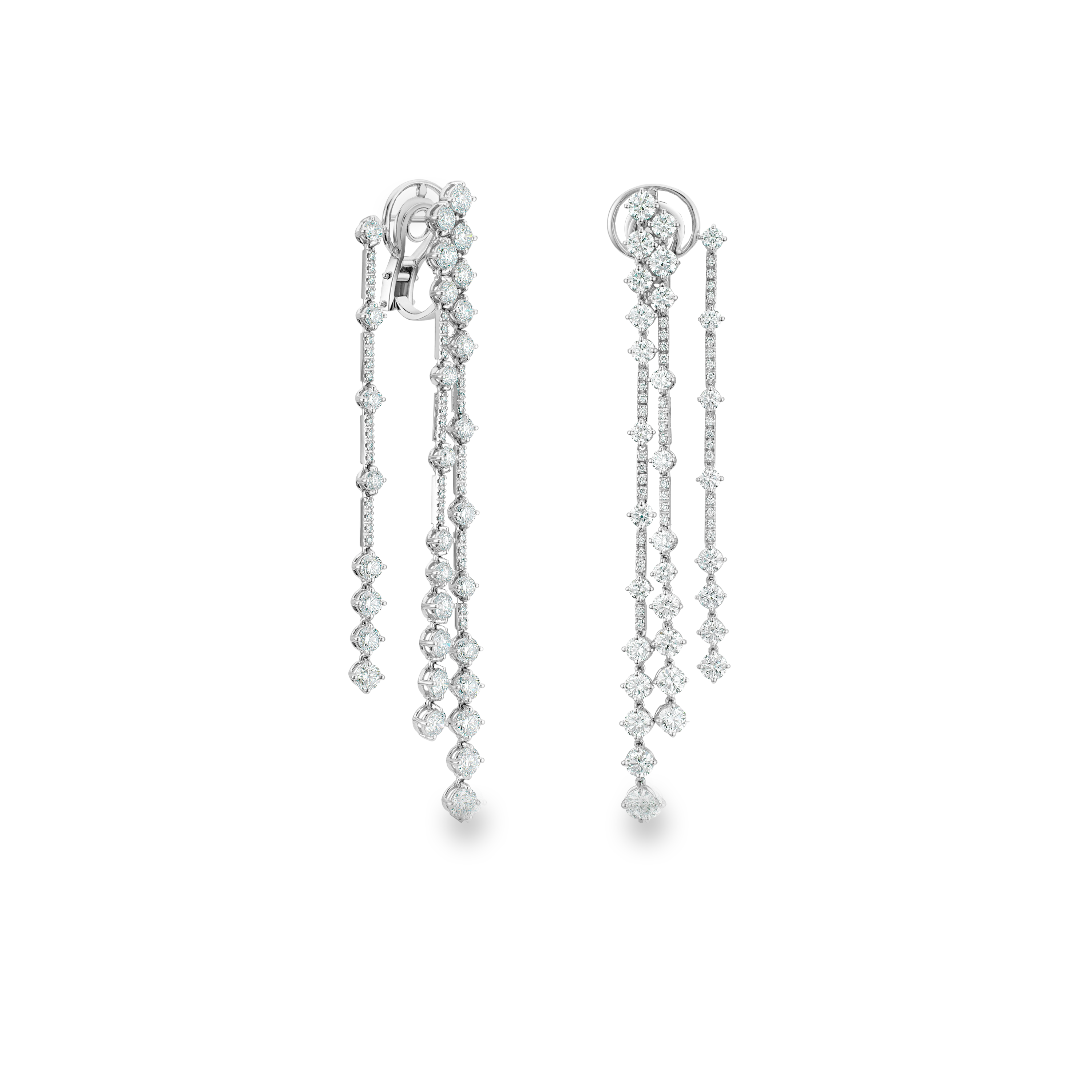 Arpeggia three line earrings in white gold, image 1