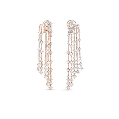 Stylish Rose Gold Diamond Earrings 18K Rose Gold