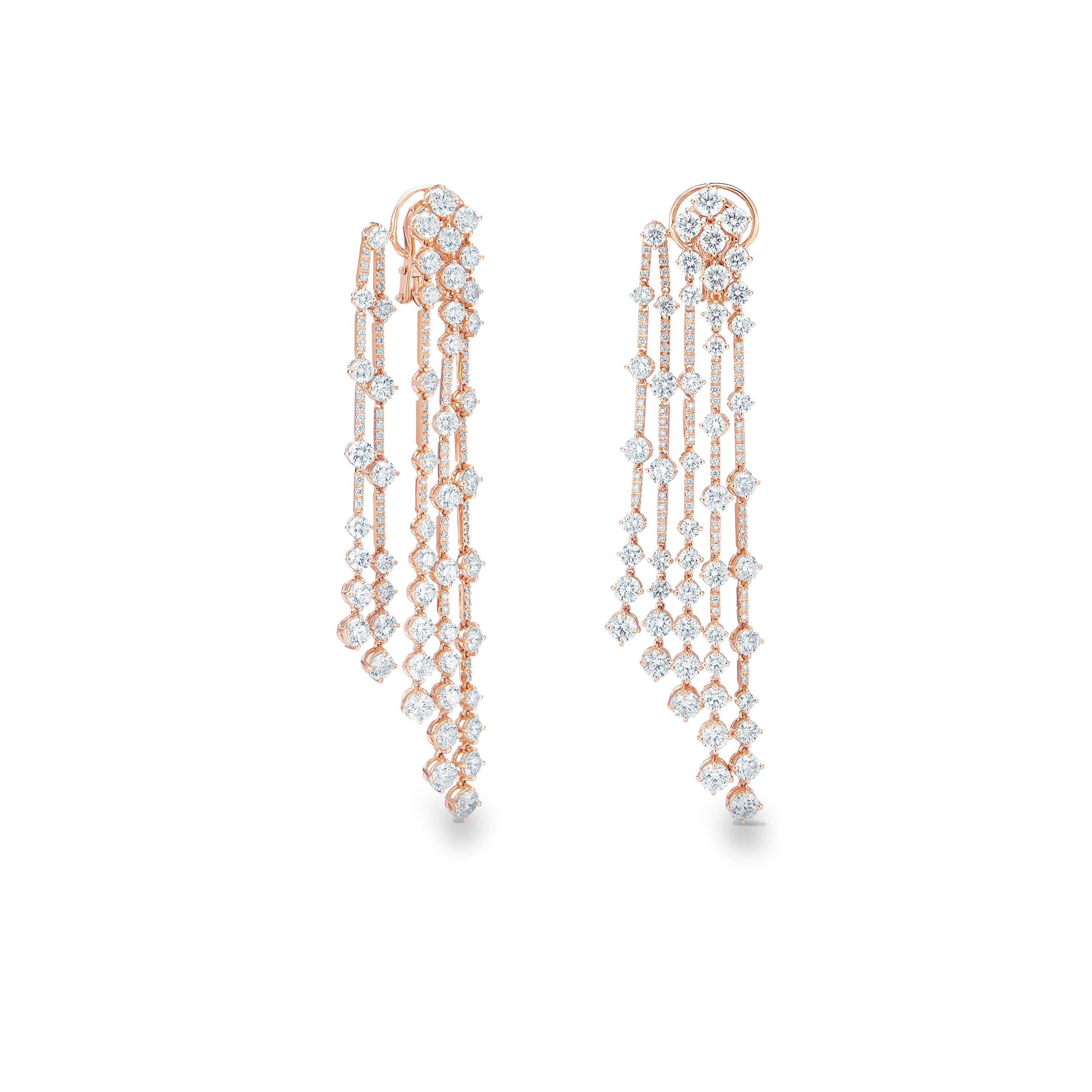 Arpeggia five line earrings in rose gold, image 1