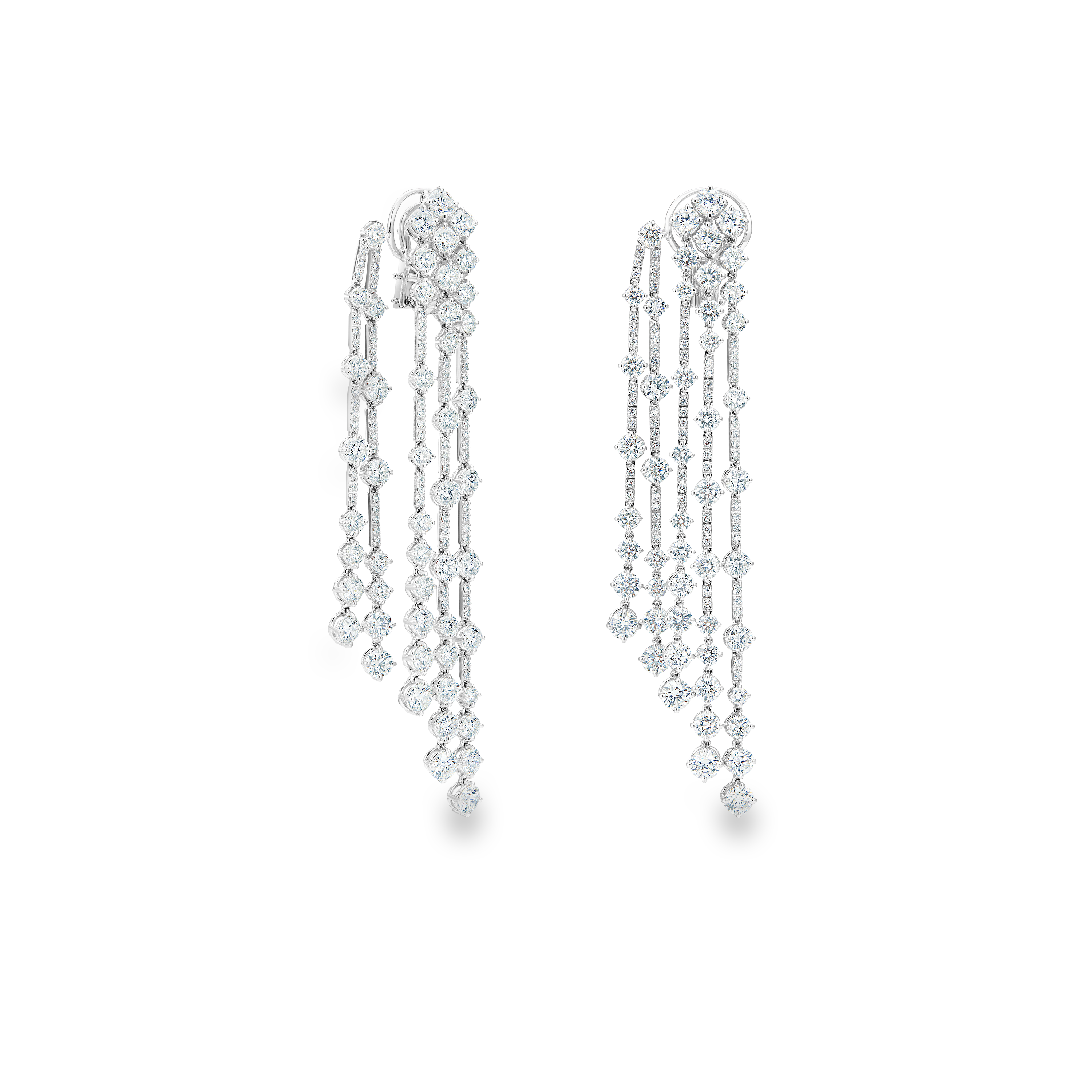 Boucles D'oreilles Arpeggia Cinq Rangs en Or Blanc, image 1