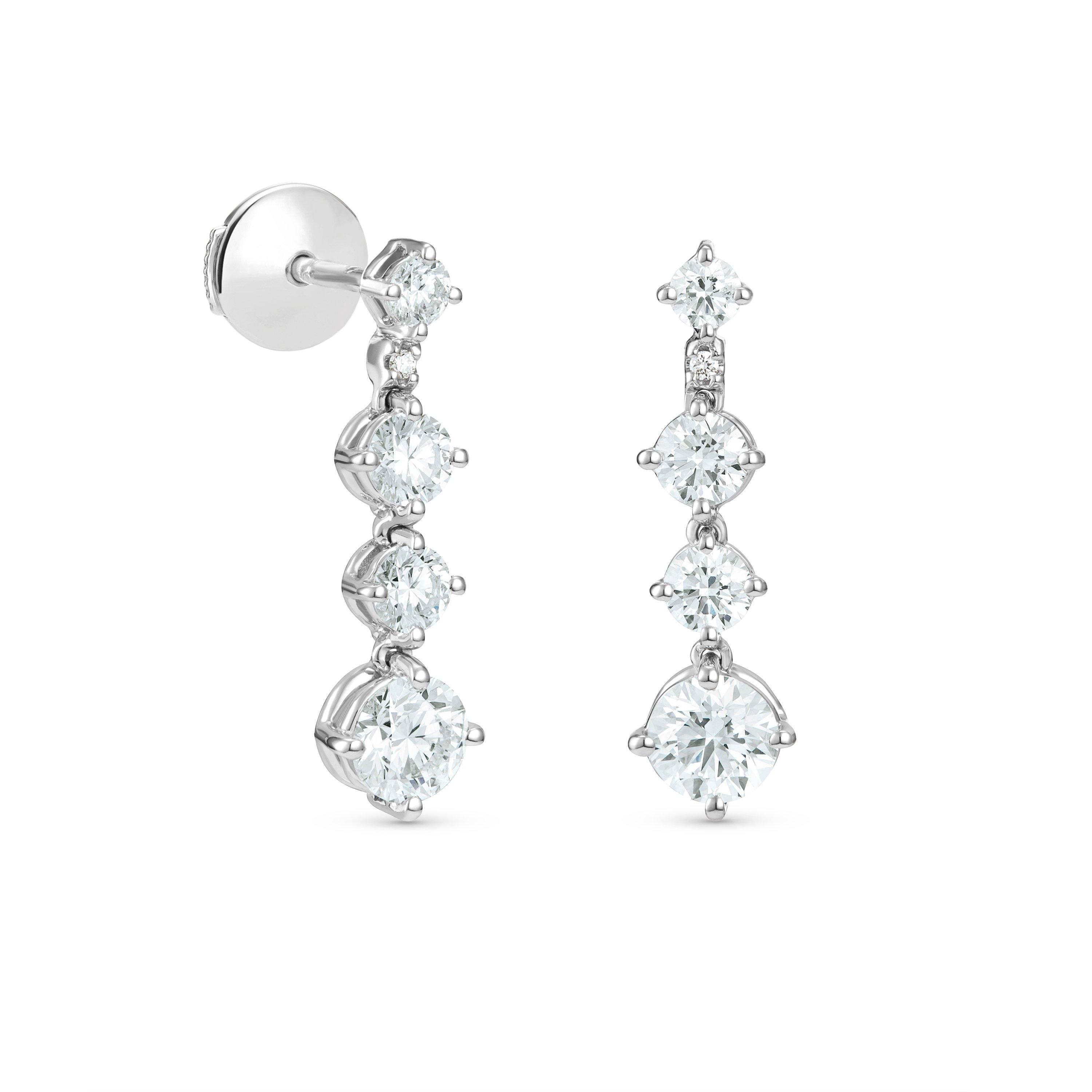 Shop Debeers Arpeggia One Line Small Earrings In White