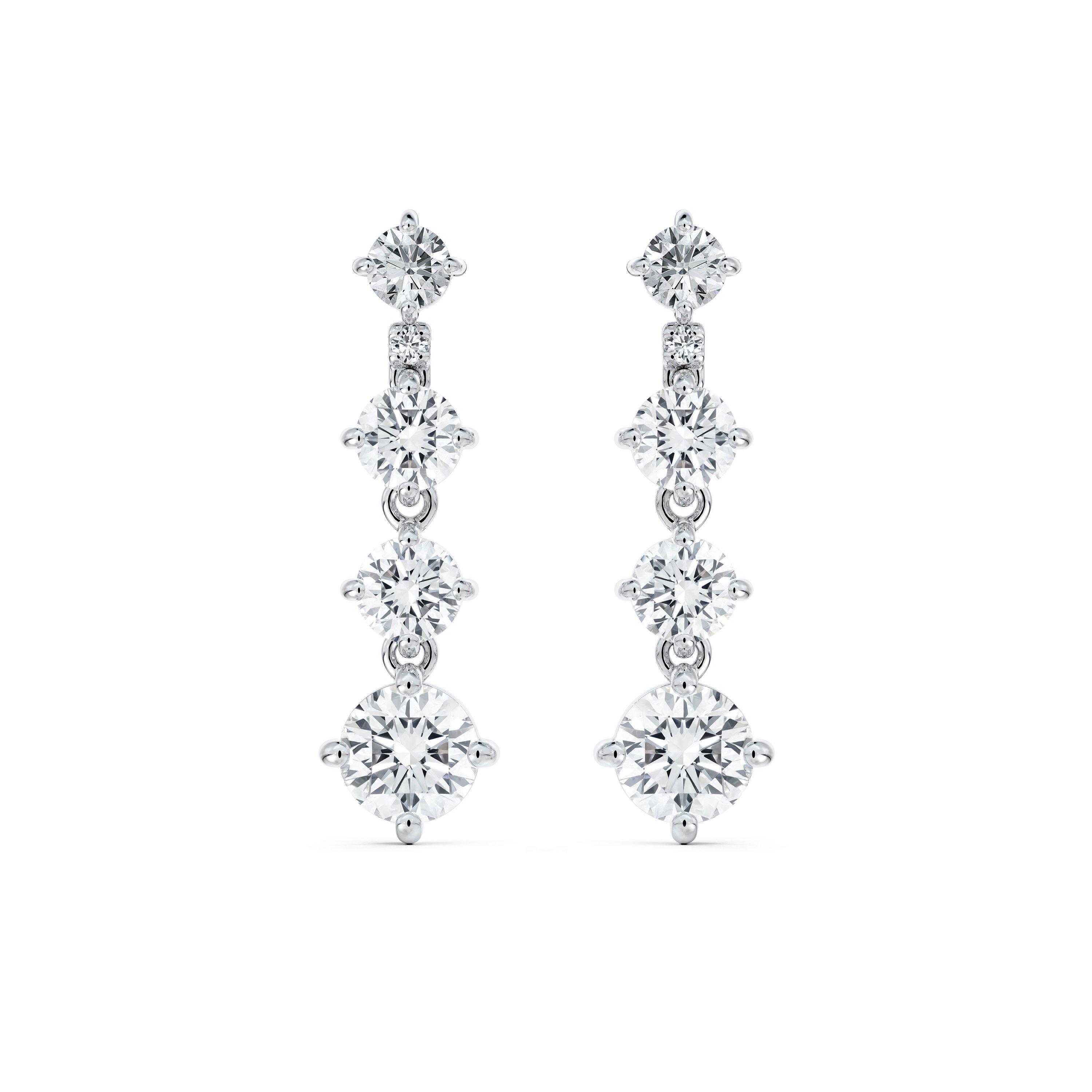 Arpeggia one line small earrings in white gold