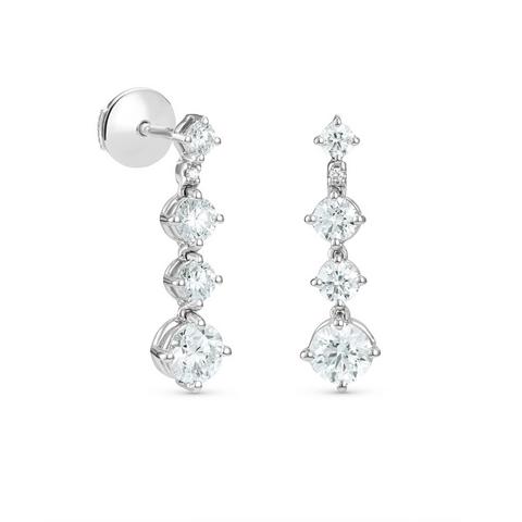 Arpeggia one line small earrings in white gold