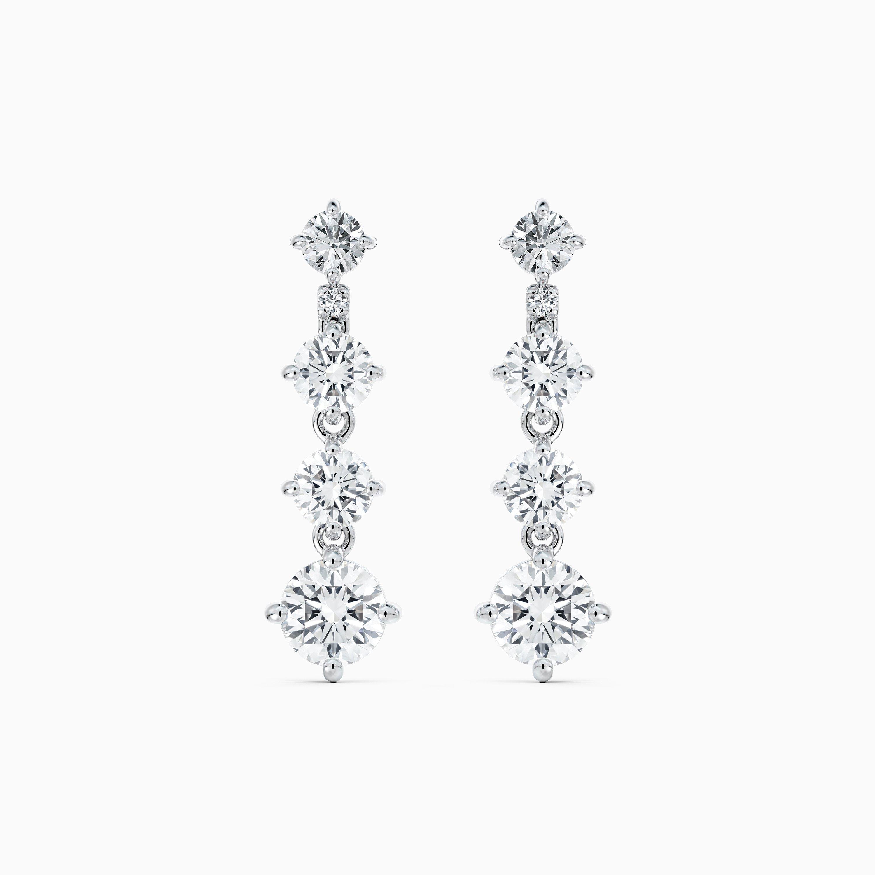 Arpeggia One Line Small Earrings in White Gold, image 1