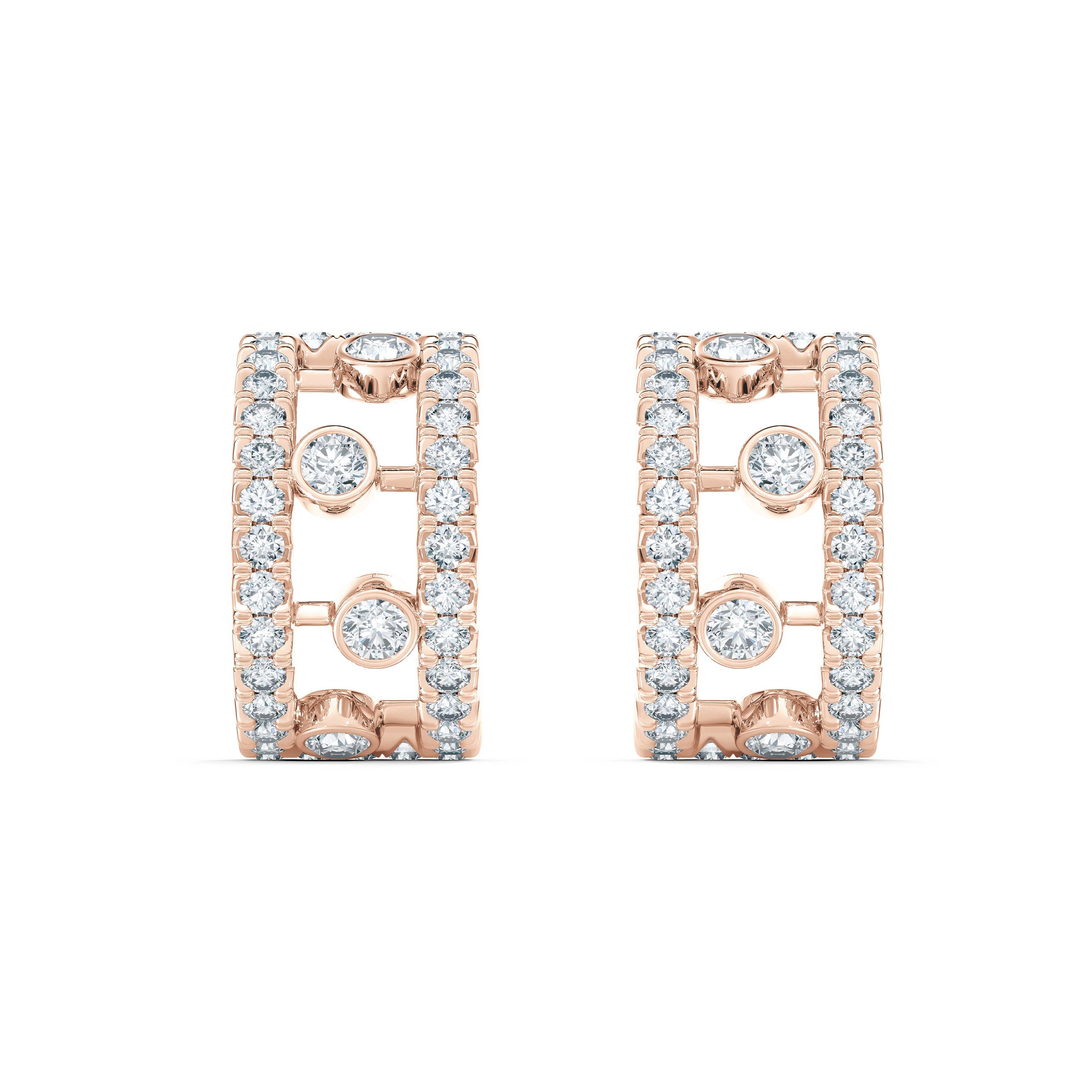 Dewdrop Hoop Earrings in Rose Gold