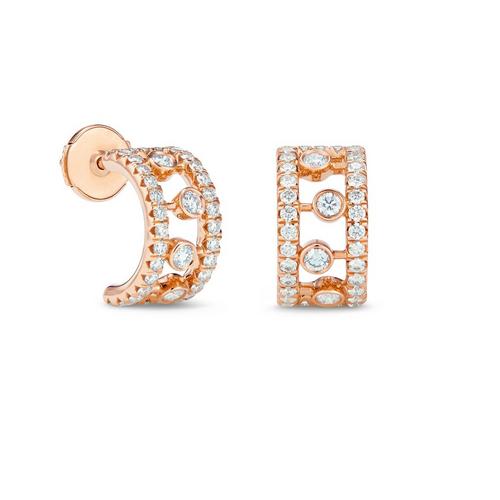 Stylish Rose Gold Diamond Earrings 18K Rose Gold