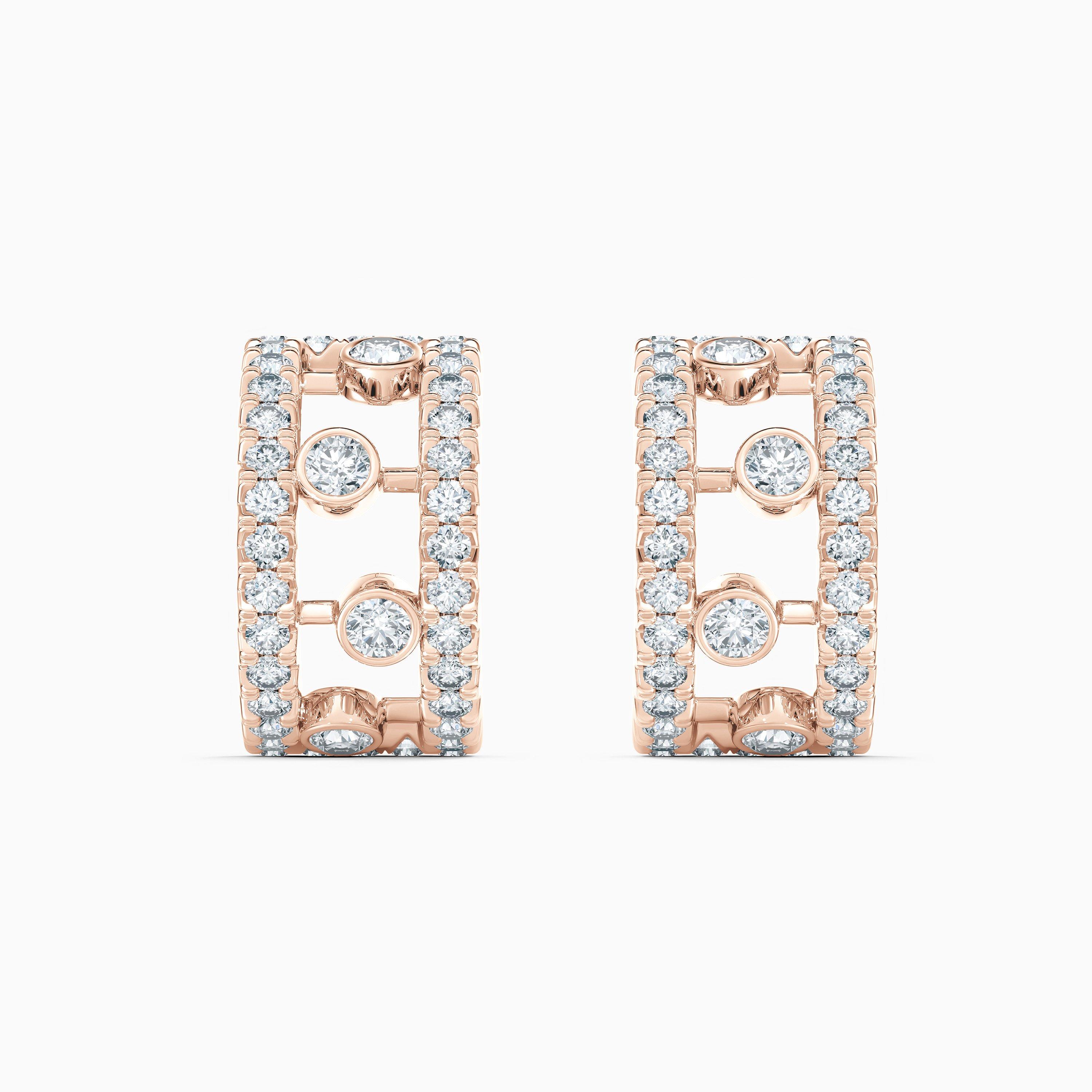 Dewdrop Hoop Earrings in Rose Gold, image 1