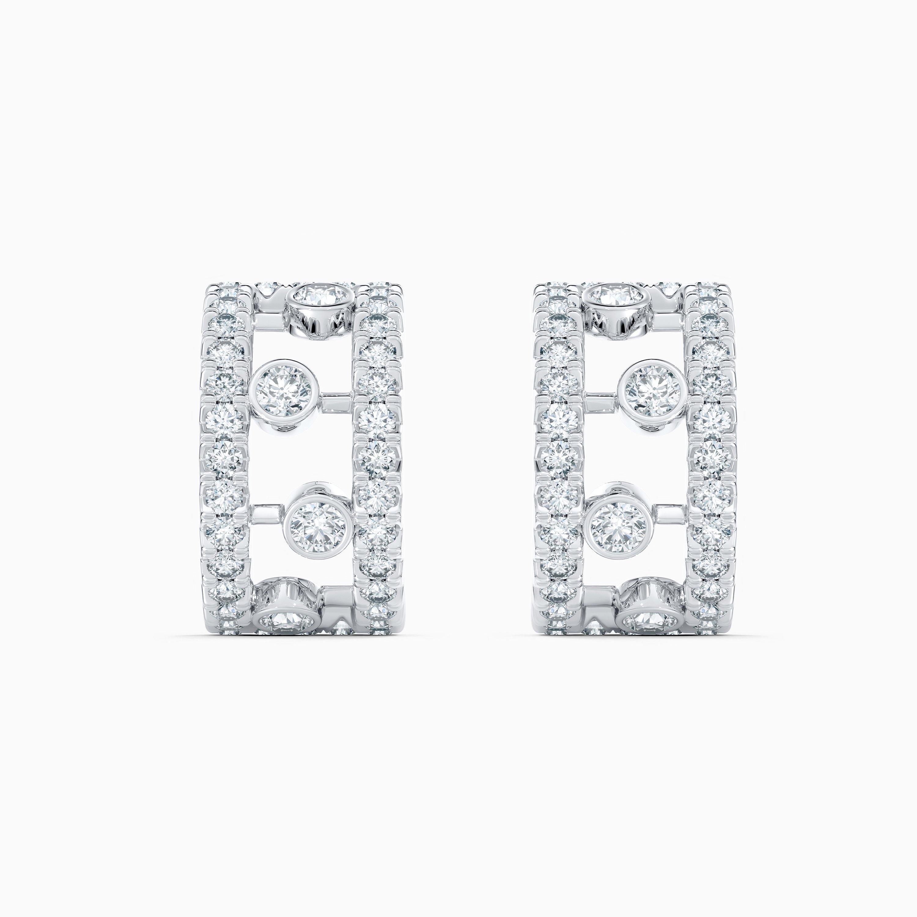 Dewdrop Hoop Earrings in White Gold, image 1