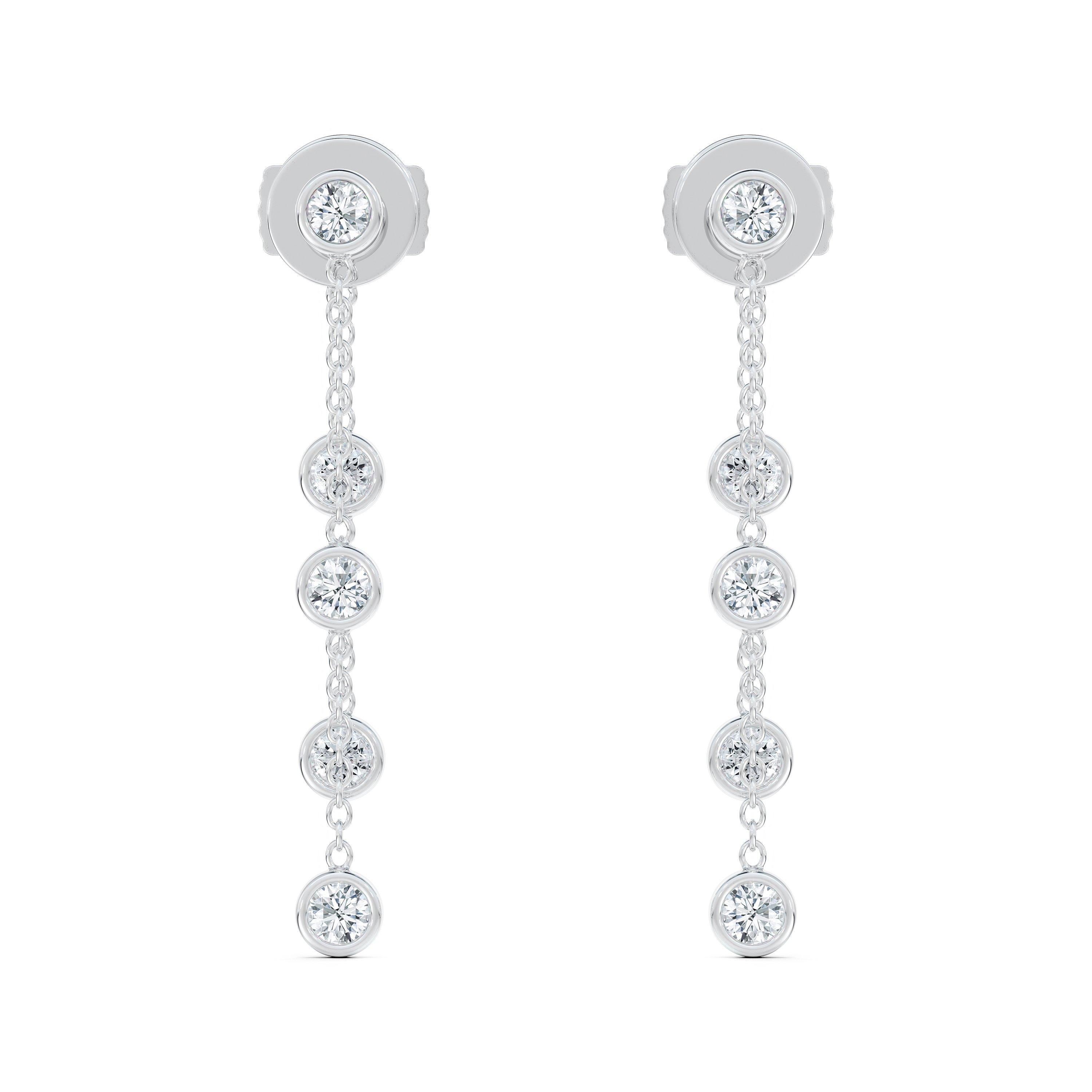 Boucles D'Oreilles Clea Cinq Diamants en Or Blanc