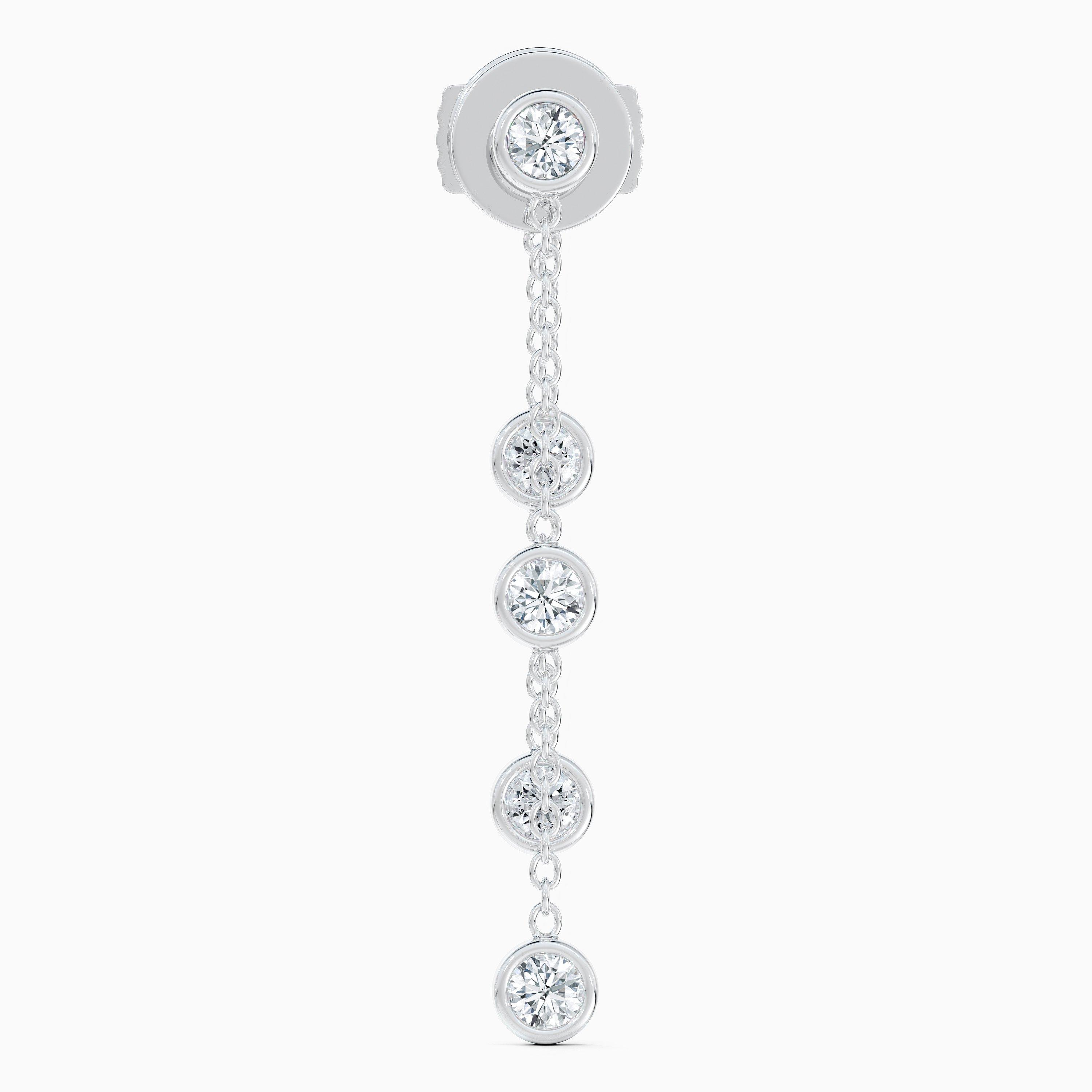 Clea Five Diamond Earrings in White Gold, image 2