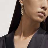 Talisman earrings in yellow gold and platinum, image 2