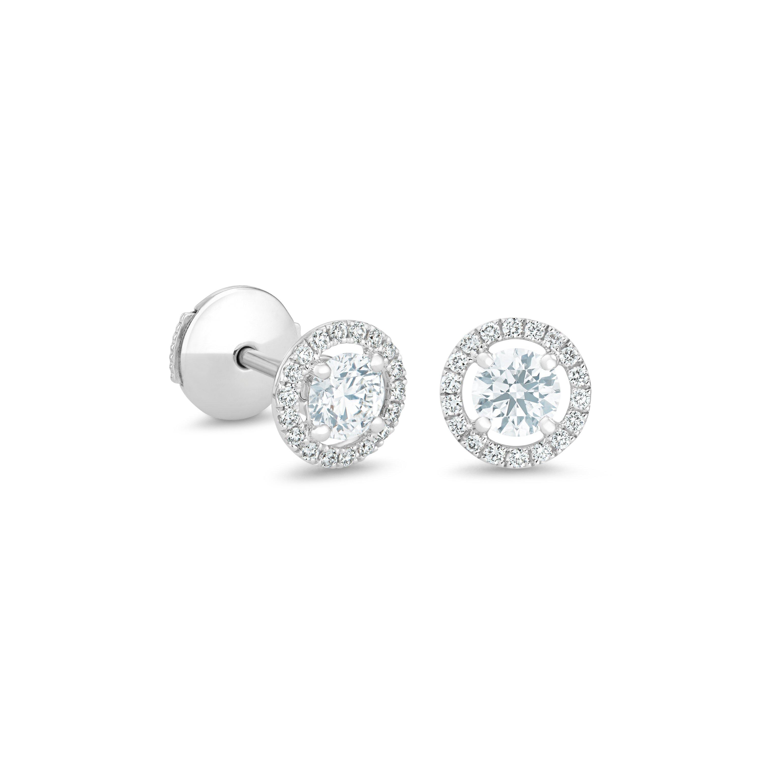 Monica Vinader Fiji Tiny Button Diamond Stud Earrings Silver