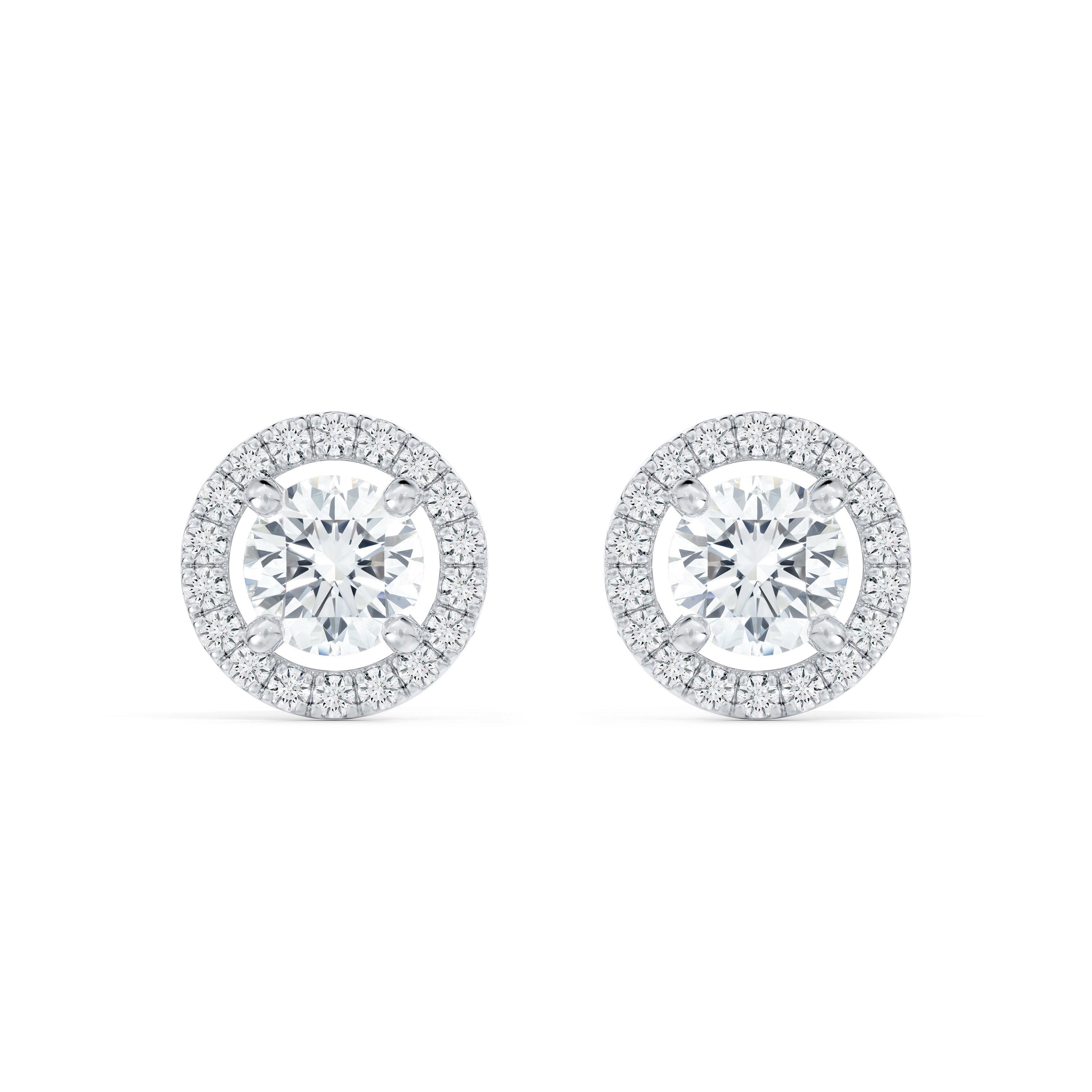 Debeers Aura Round Brilliant Diamond Studs In Metallic