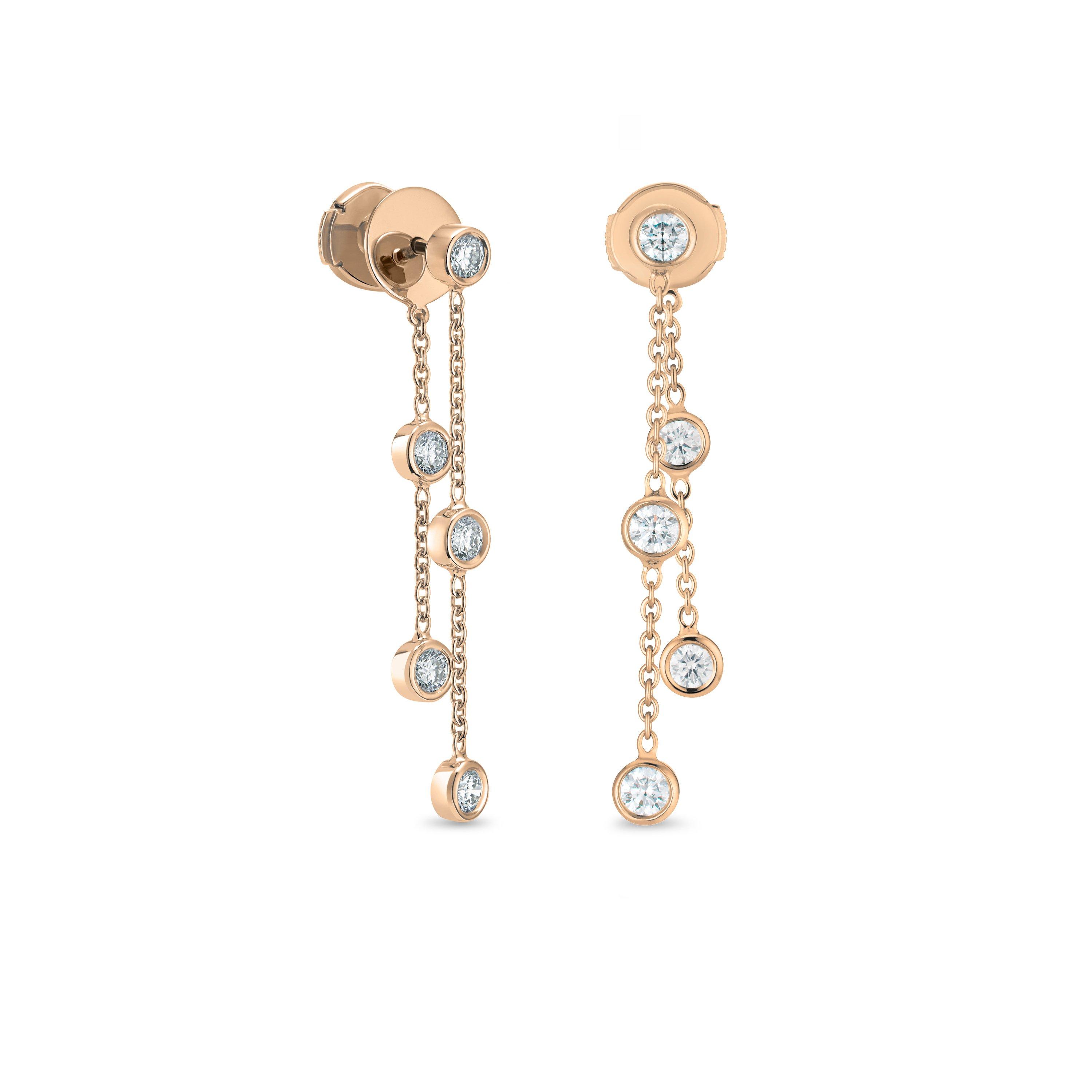 Debeers Clea Five Diamond Earrings In Gold