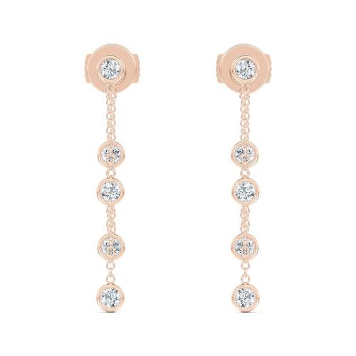 Pink gold diamond earrings sale