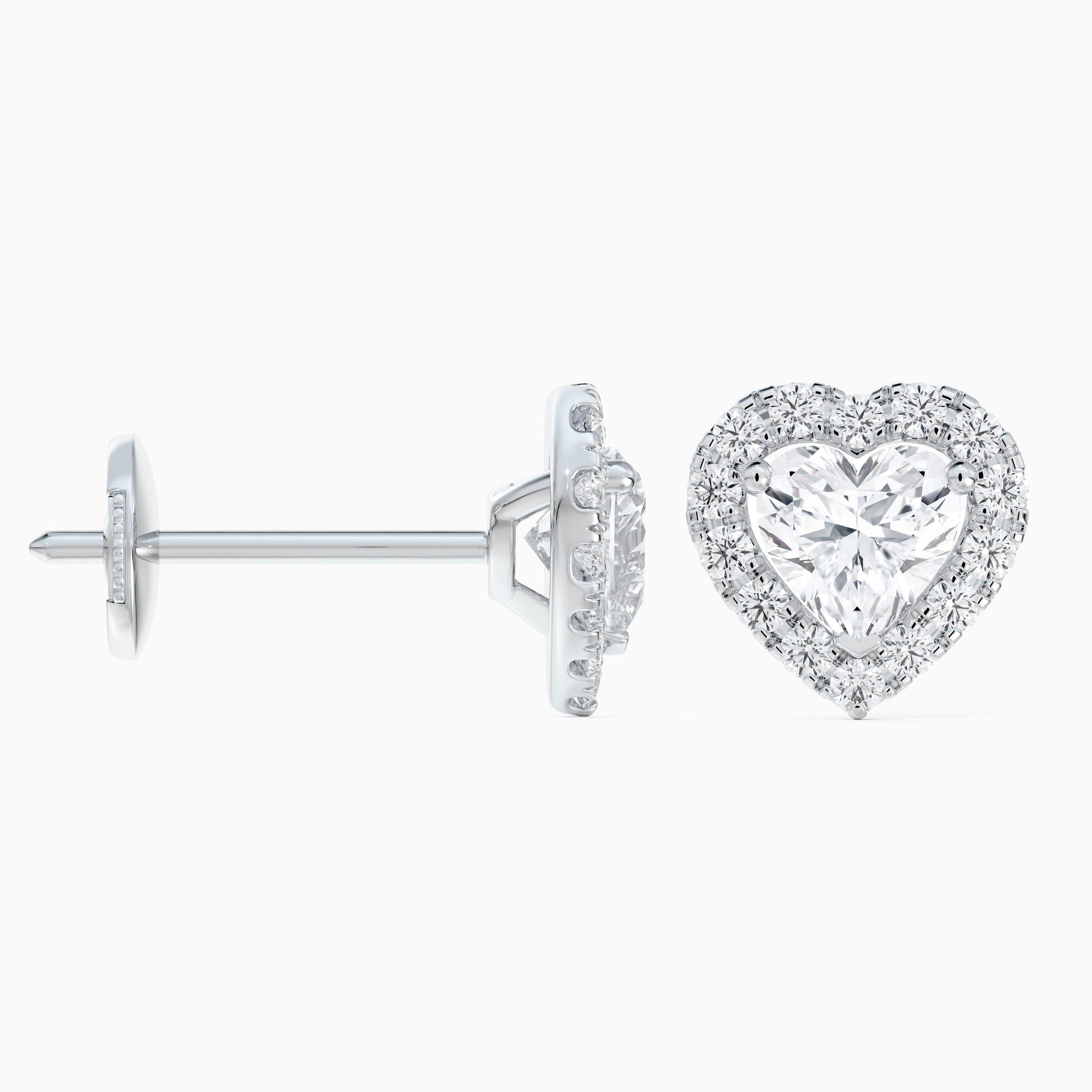 Aura heart-shaped diamond earrings in white gold, image 5