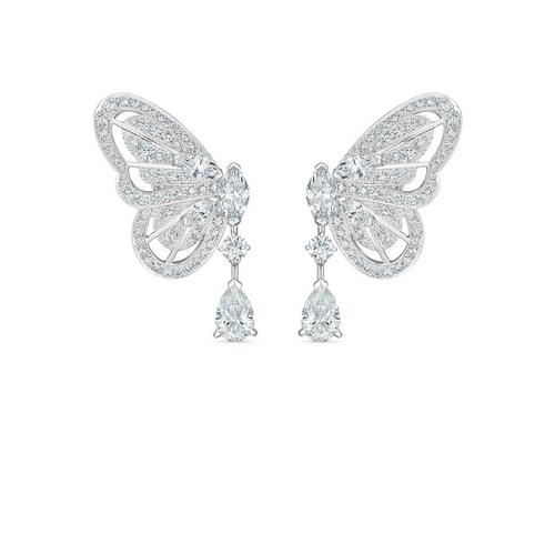 de Beers Jewellers 18kt White Gold portraits of Nature Diamond Earrings - Silver