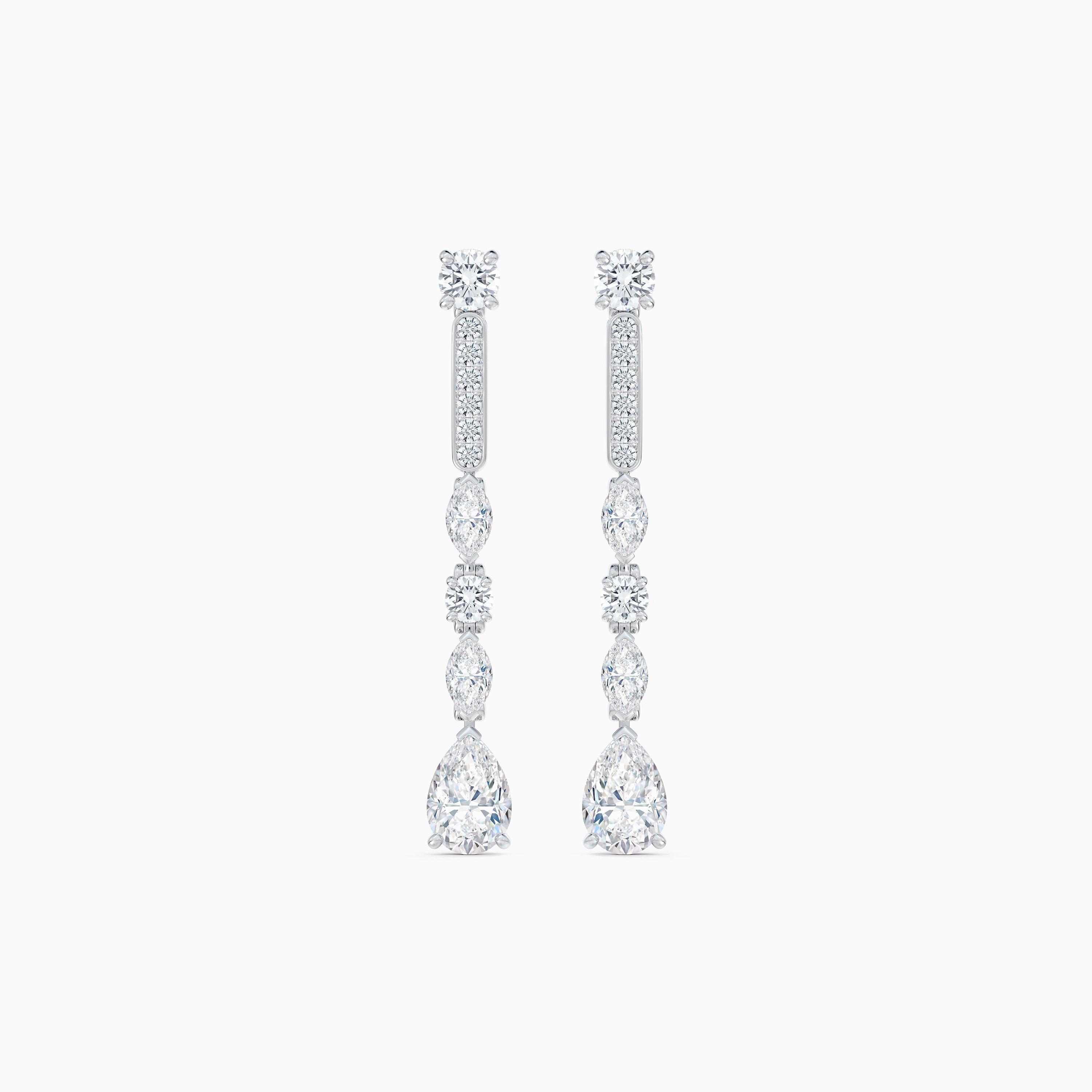 Snow Dance Short Earrings in White Gold, image 1