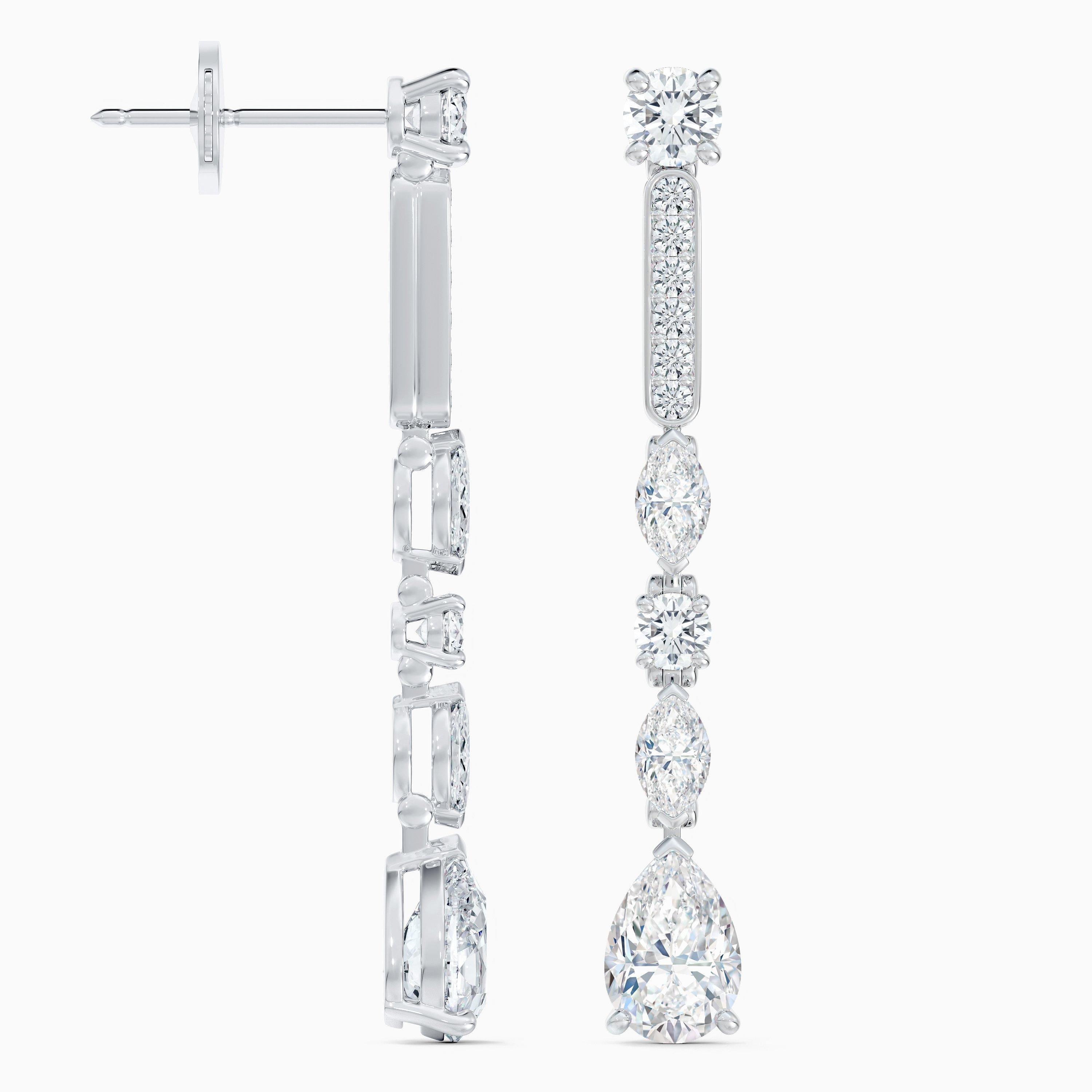 Boucles D'Oreilles Courtes Snow Dance en Or Blanc, image 4