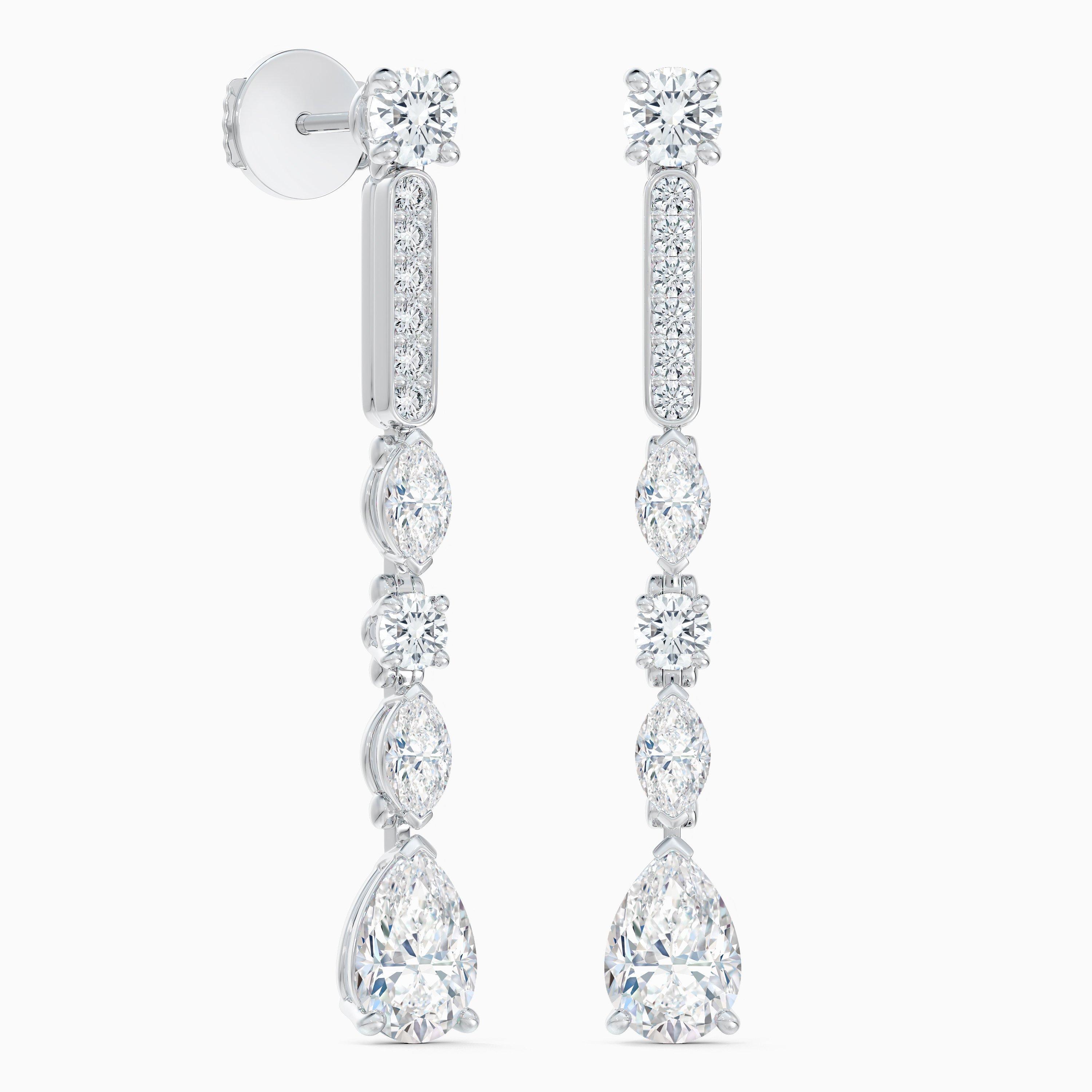 Boucles D'Oreilles Courtes Snow Dance en Or Blanc, image 5